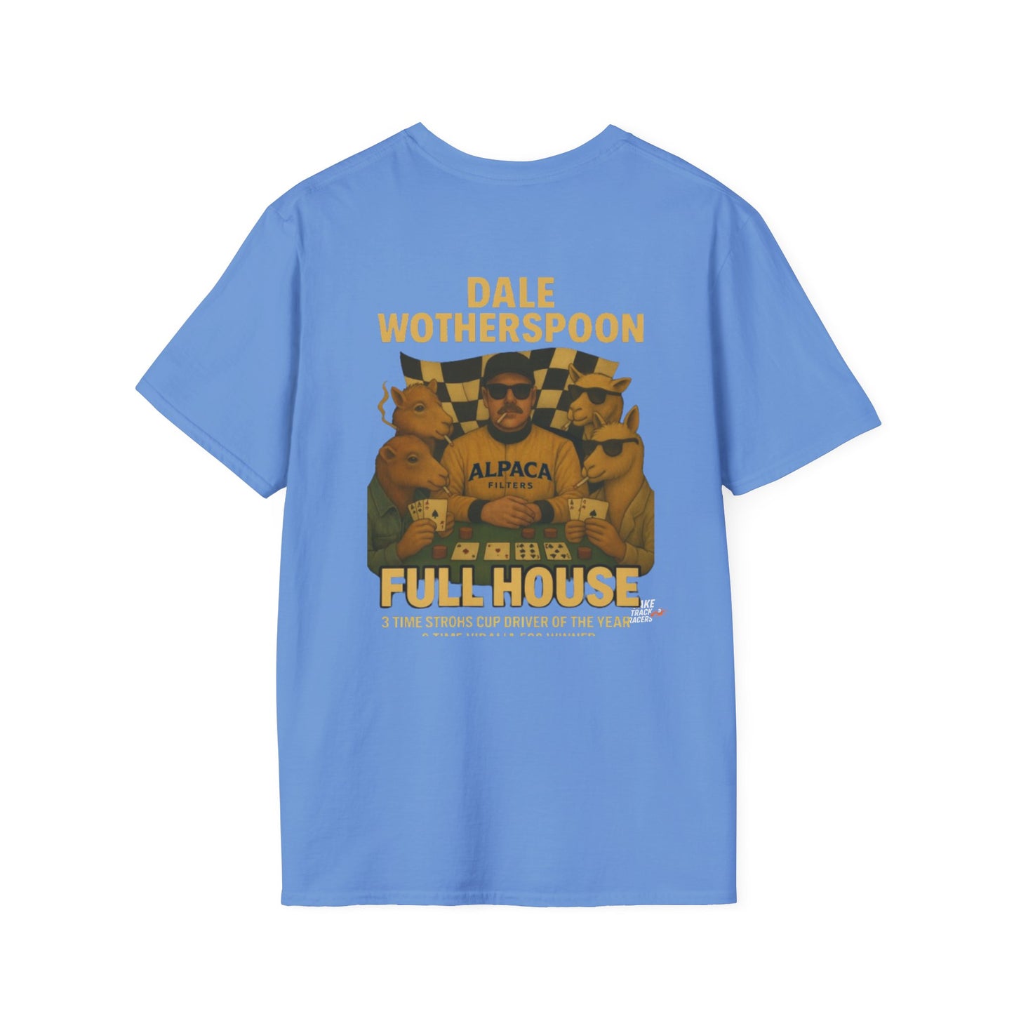 Vintage Style 90s Racing Tee Shirt DALE WOTHERSPOON Alpaca Fake Track Racers