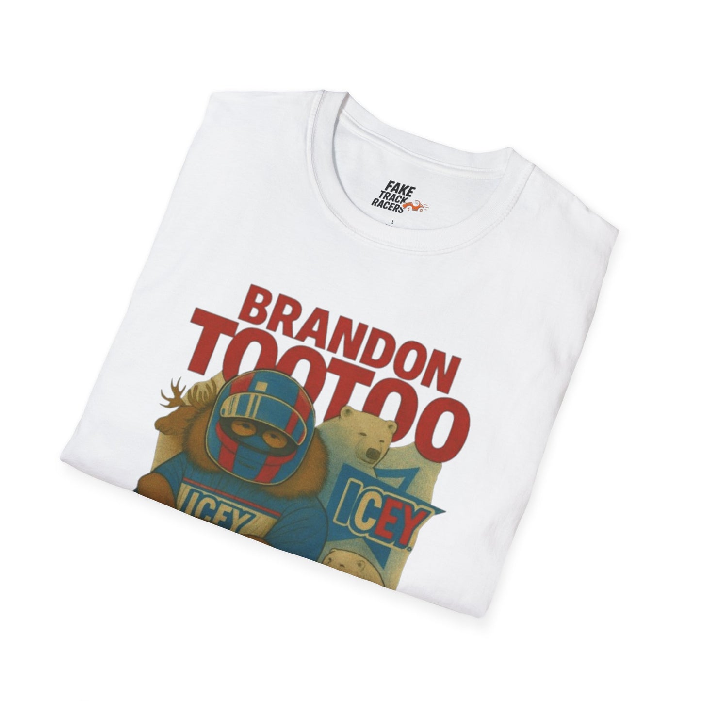 Vintage Style 90s Racing Tee Shirt BRANDON TOOTOO Alaska Fake Track Racers