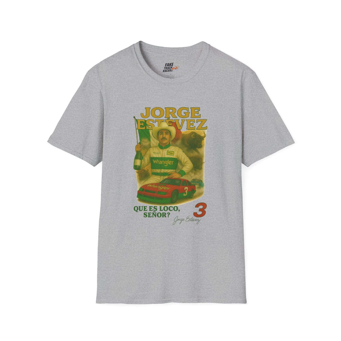Vintage Style 90s Racing Tee Shirt JORGE ESTEVEZ Cerveza Champ Fake Track Racers