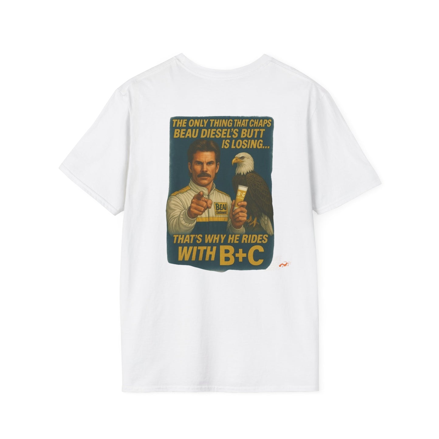 Vintage Style 90s Racing Tee Shirt BEAU DIESEL BC Fake Track Racers
