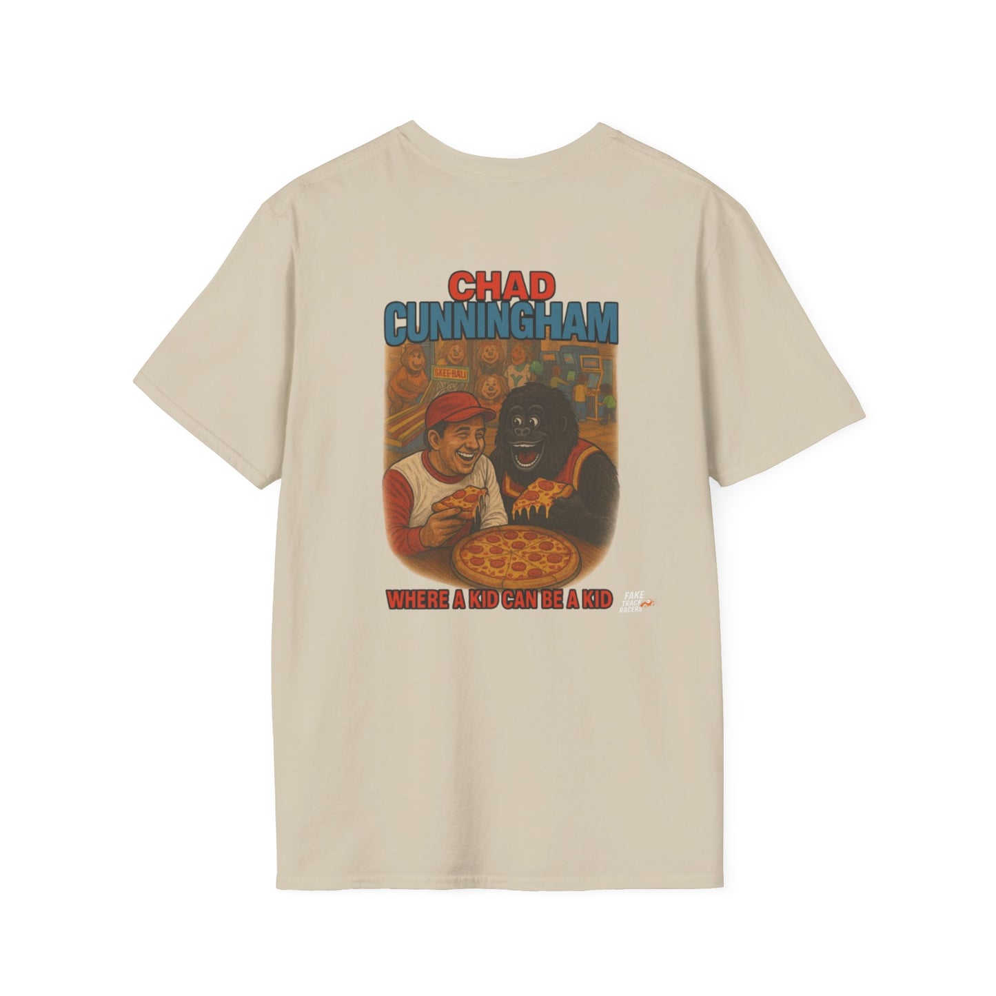 Vintage Style 90s Racing Tee Shirt CHAD CUNNINGHAM Showbiz Fake Track Racers