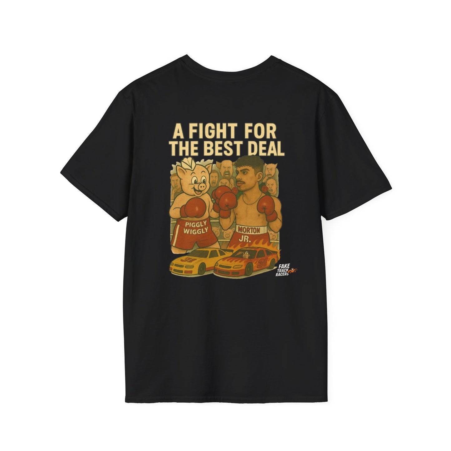 Vintage Style 90s Racing Tee Shirt PHILLIP JACKIE MORTON JR PW Fake Track Racers