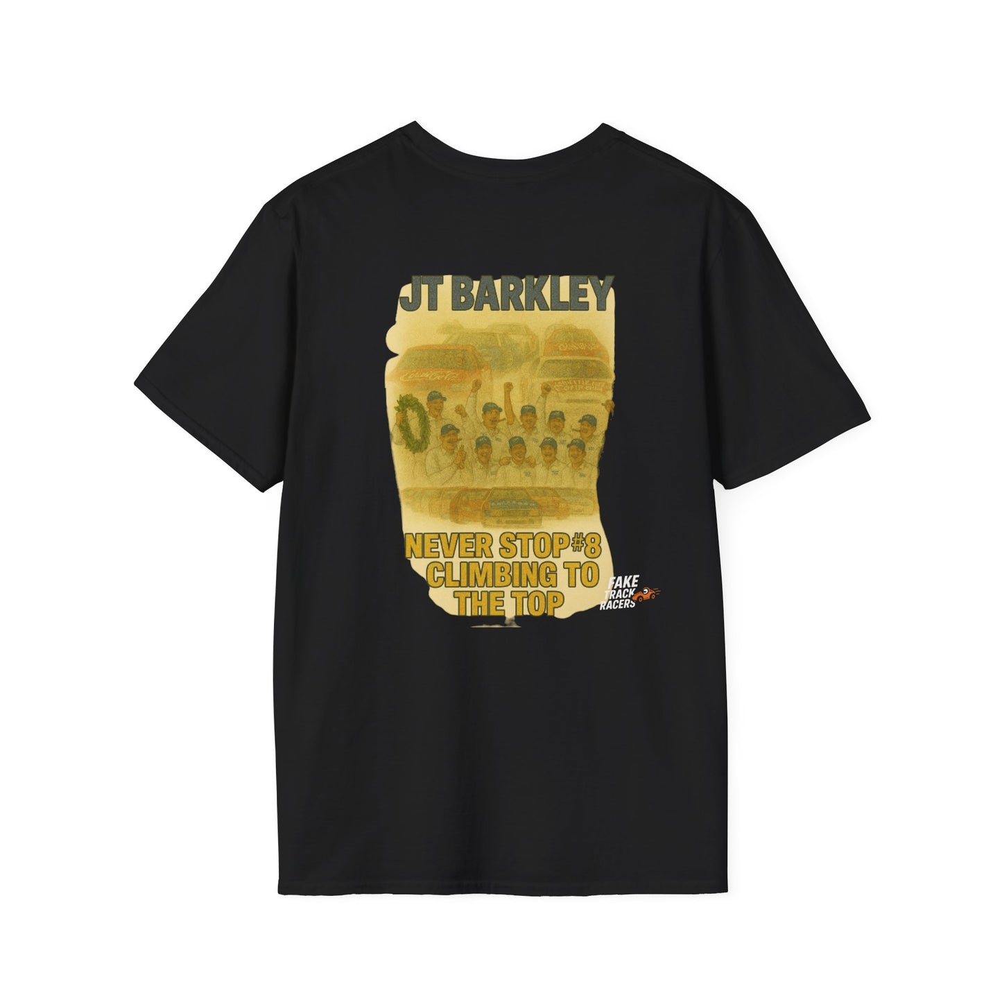 Vintage Style 90s Racing Tee Shirt JT BARKLEY Champion Shirt Fake Track Racers
