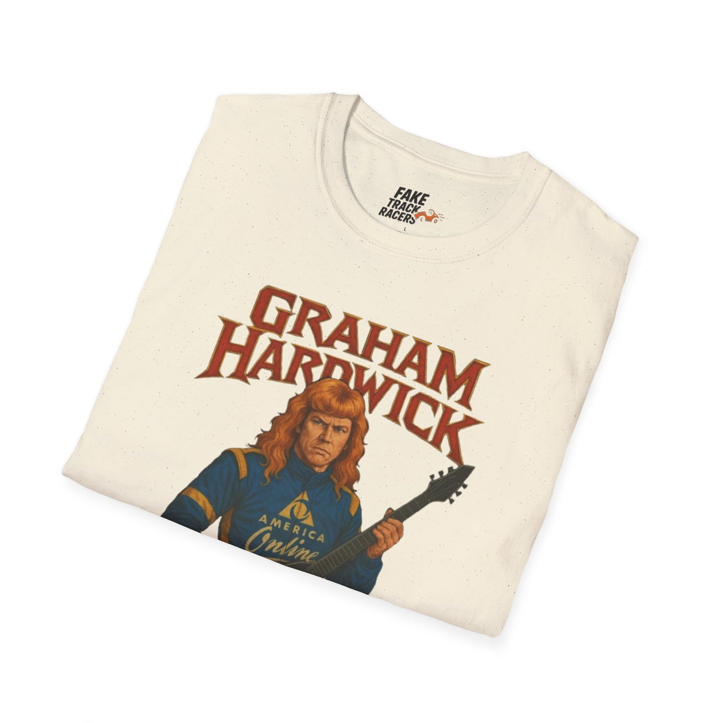 Vintage Style 90s Racing Tee Shirt GRAHAM HARDWICK AOL Fake Track Racers