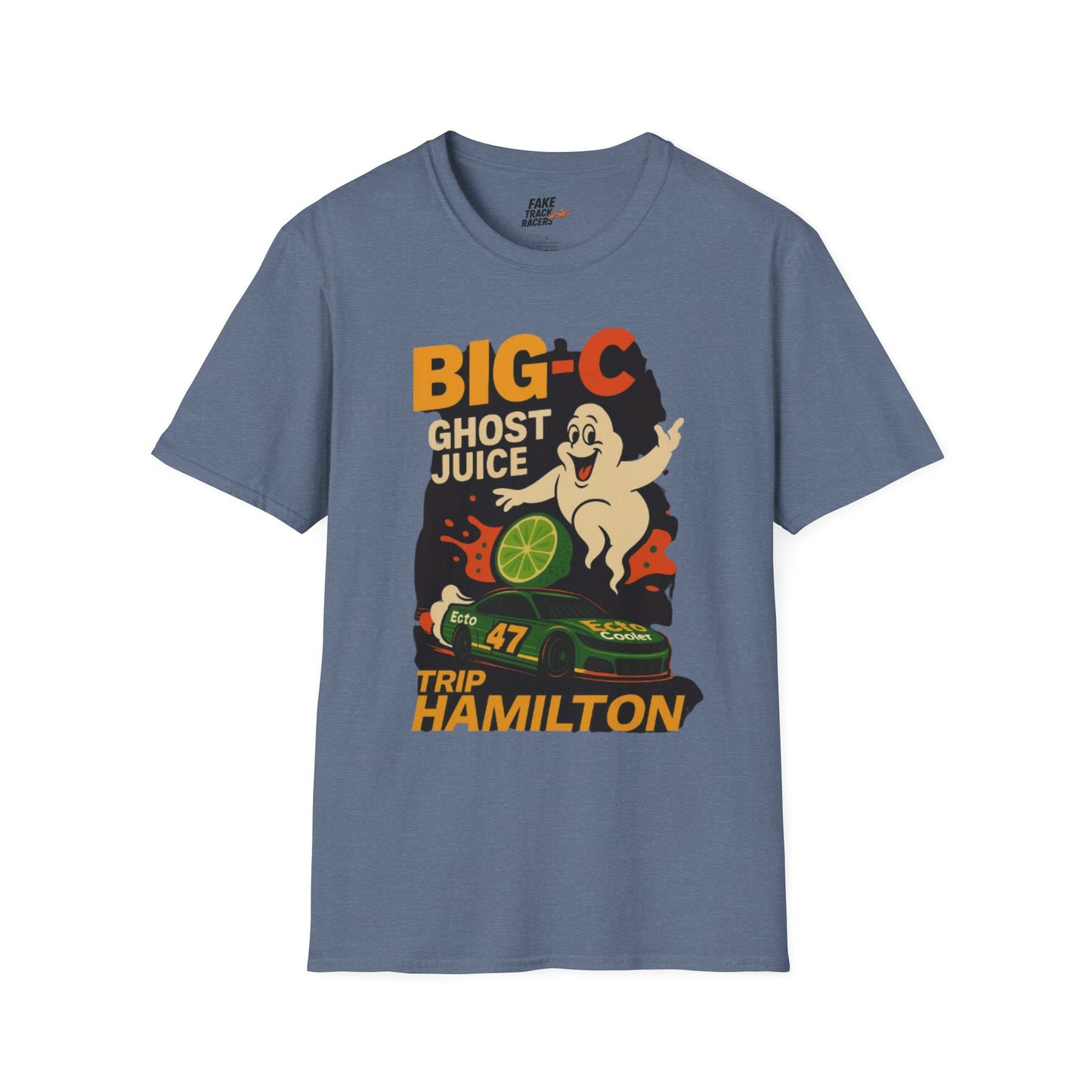 Vintage Style 90s Racing Tee Shirt TRIP HAMILTON BigC Fake Track Racers