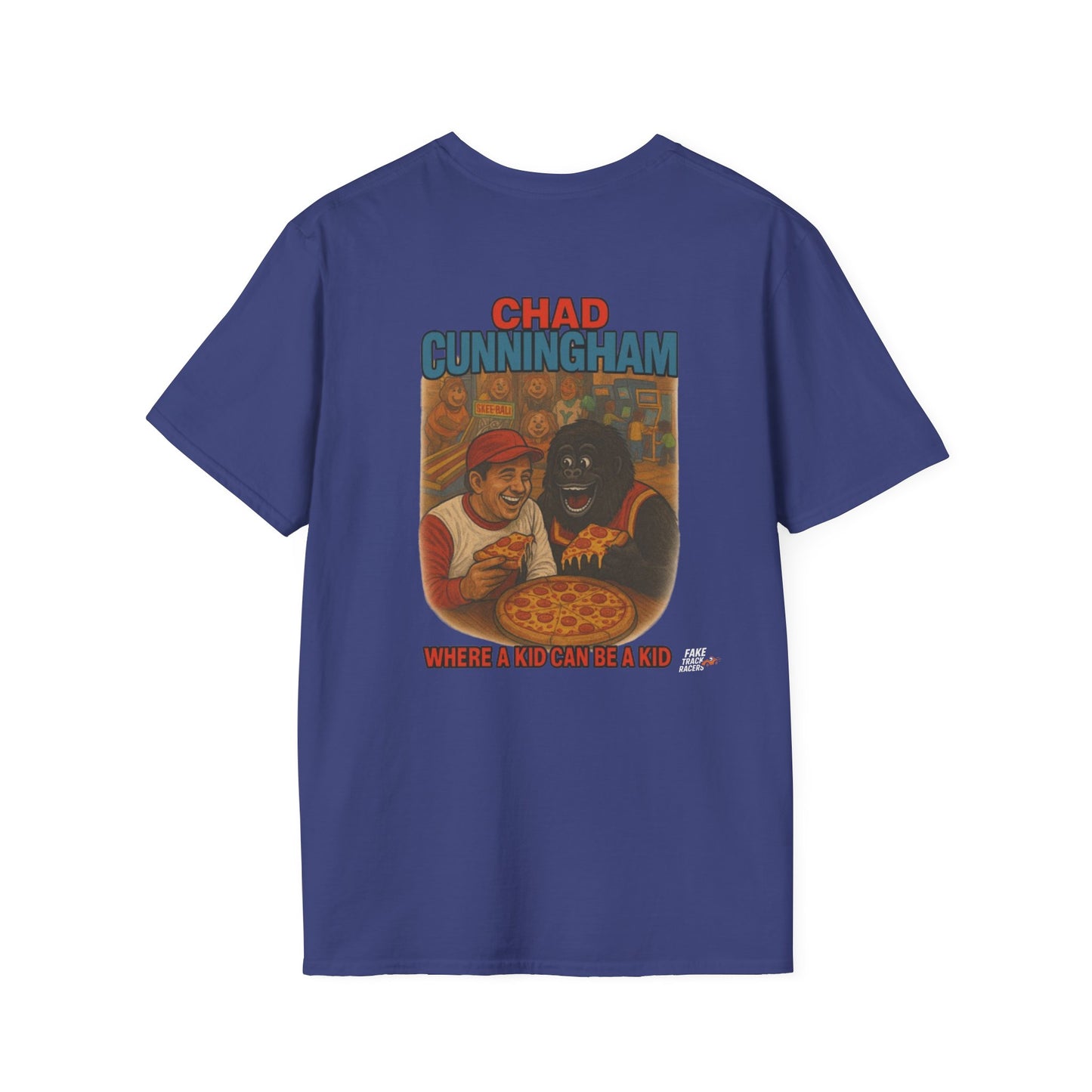 Vintage Style 90s Racing Tee Shirt CHAD CUNNINGHAM Showbiz Fake Track Racers