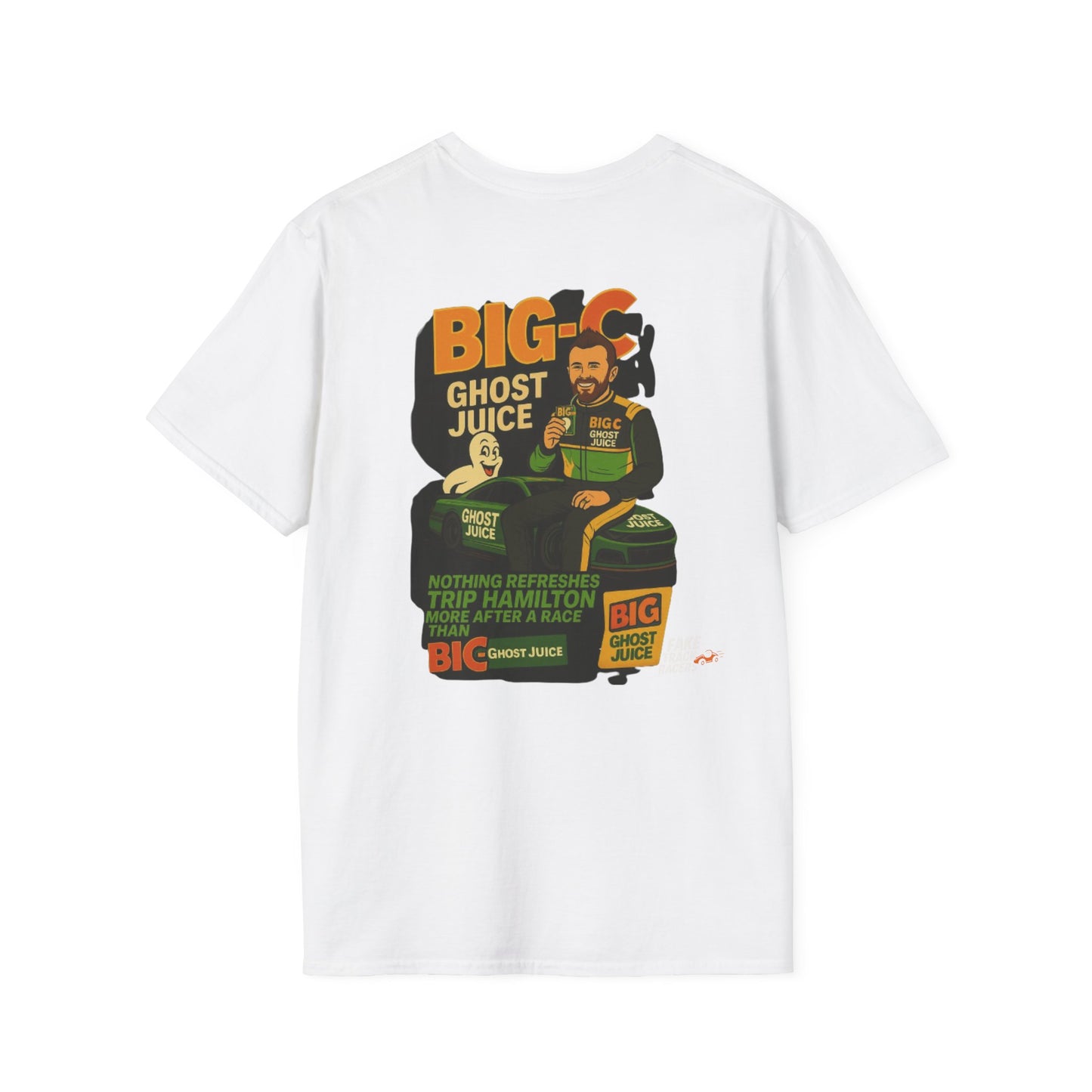 Vintage Style 90s Racing Tee Shirt TRIP HAMILTON BigC Fake Track Racers