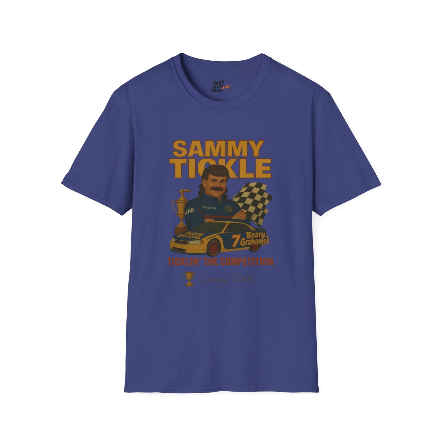 Vintage Style Racing Tee Shirt SAMMY TICKLE, 1988 Champion Shirt Fake Track Racers