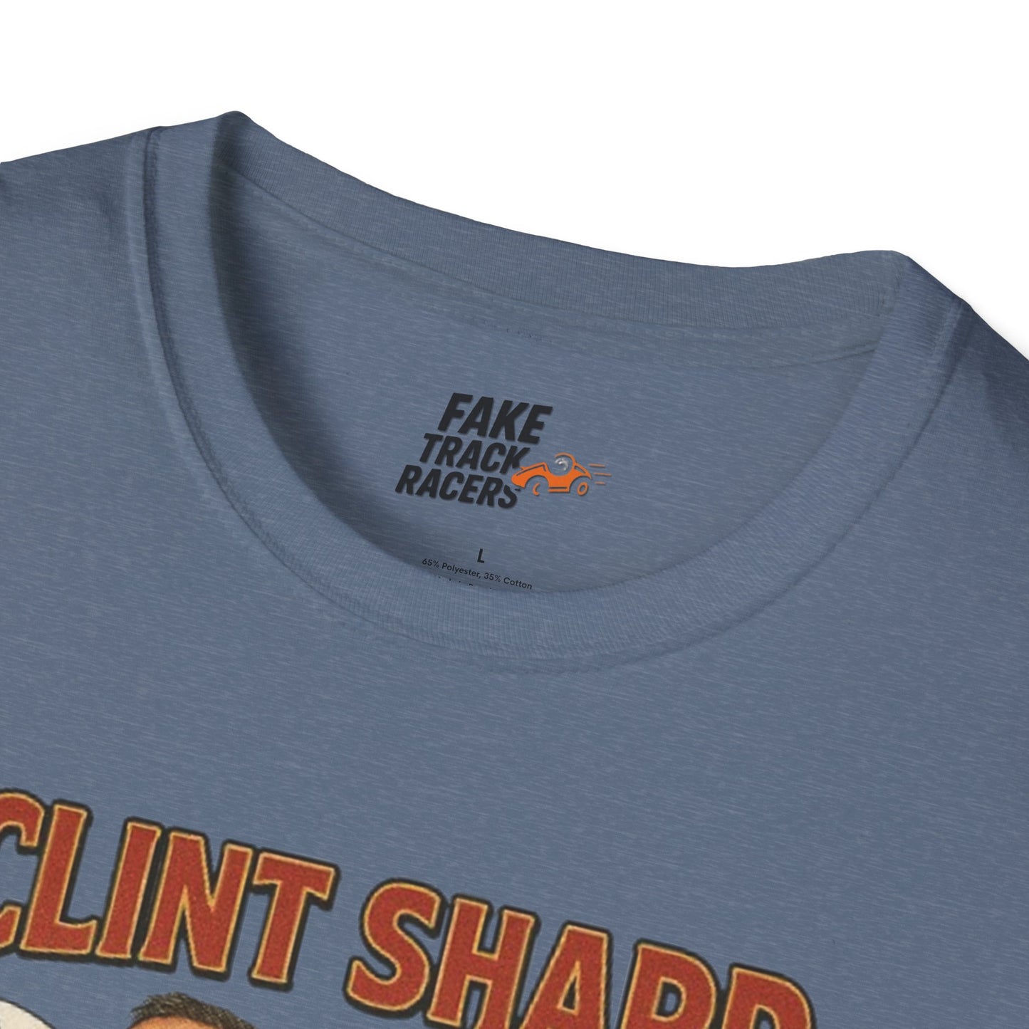 Vintage Style 90s Racing Tee Shirt CLINT SHARP MOSES LITE Fake Track Racers