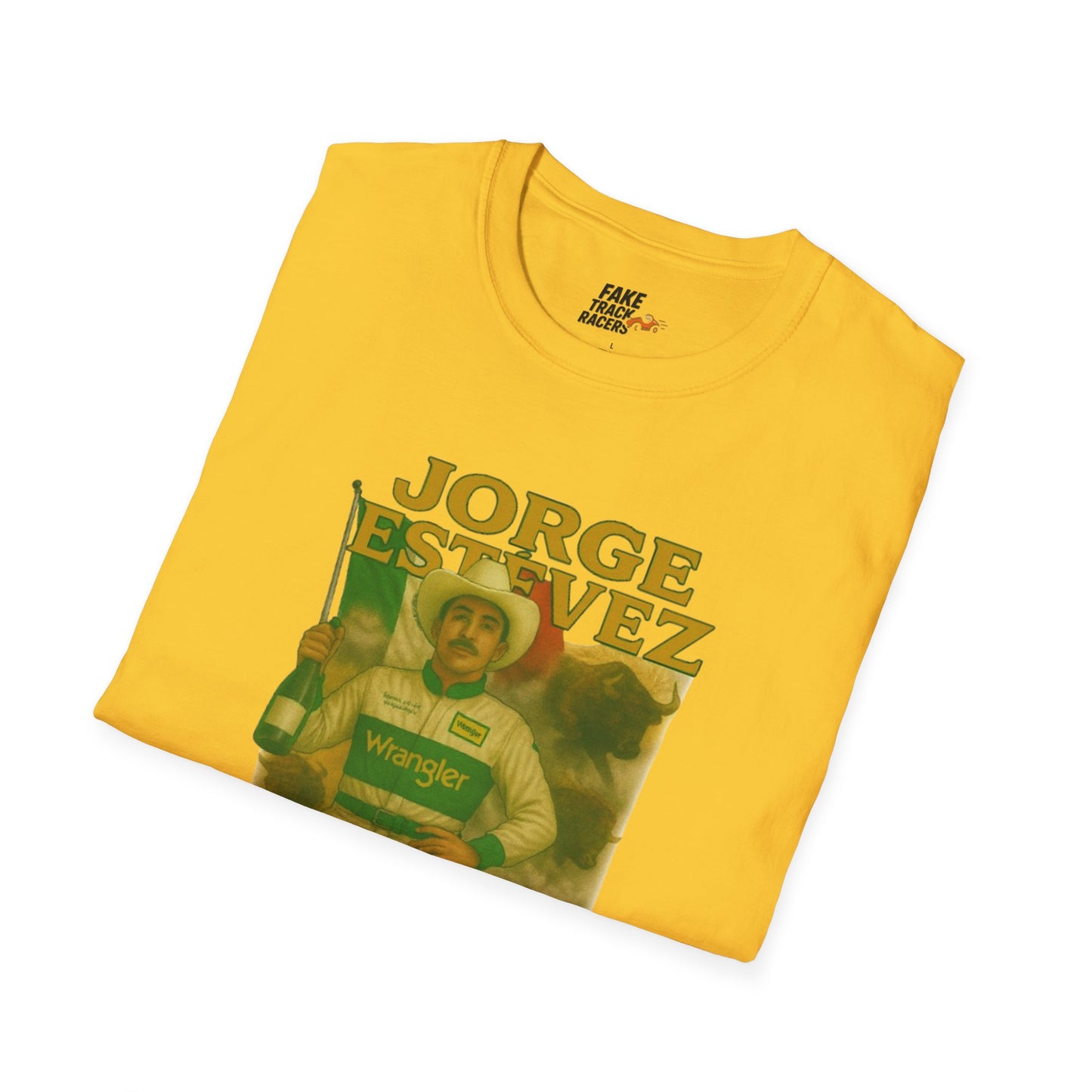 Vintage Style 90s Racing Tee Shirt JORGE ESTEVEZ Cerveza Champ Fake Track Racers