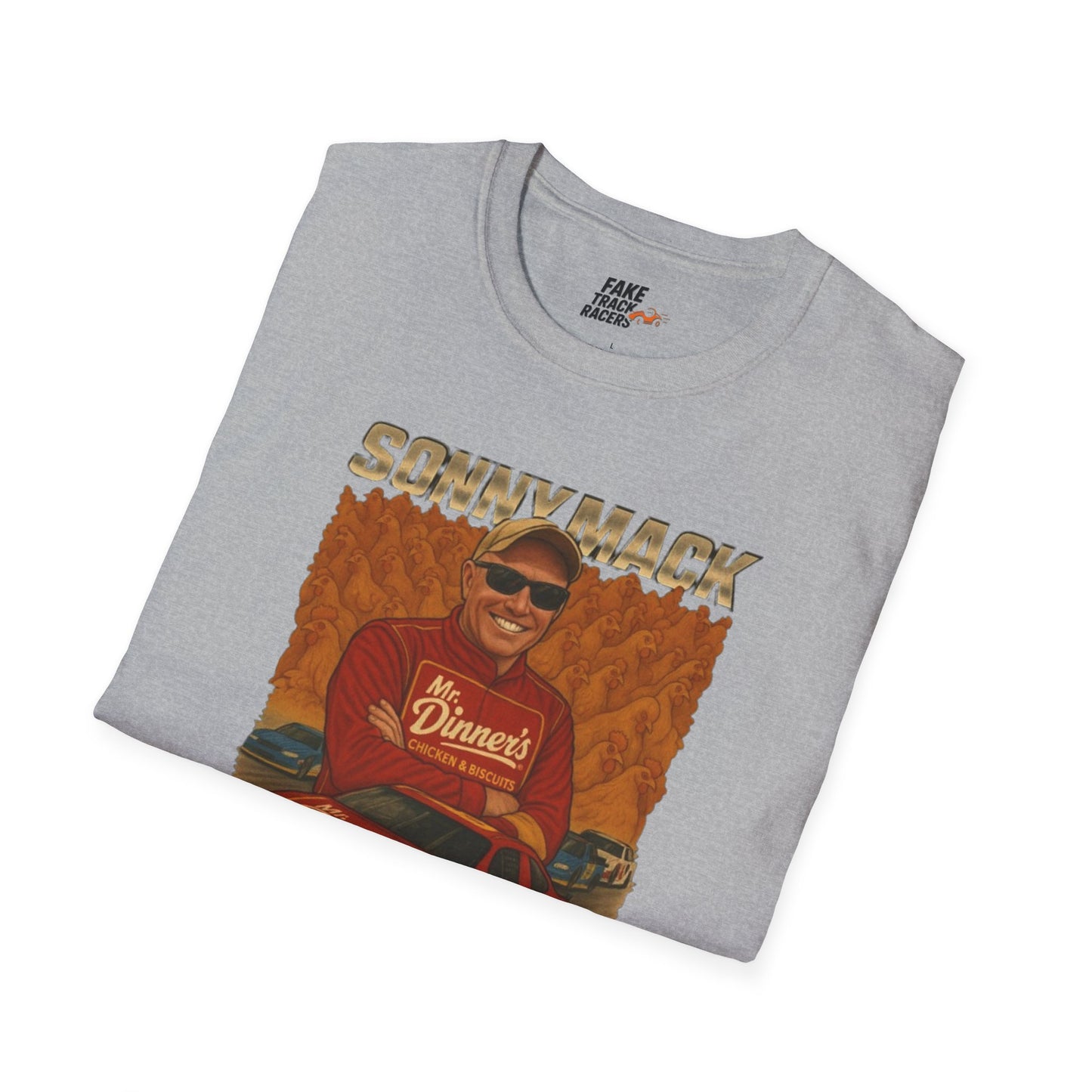 Vintage Style 90s Racing Tee Shirt SONNY MACK Mr Dinners Fake Track Racers