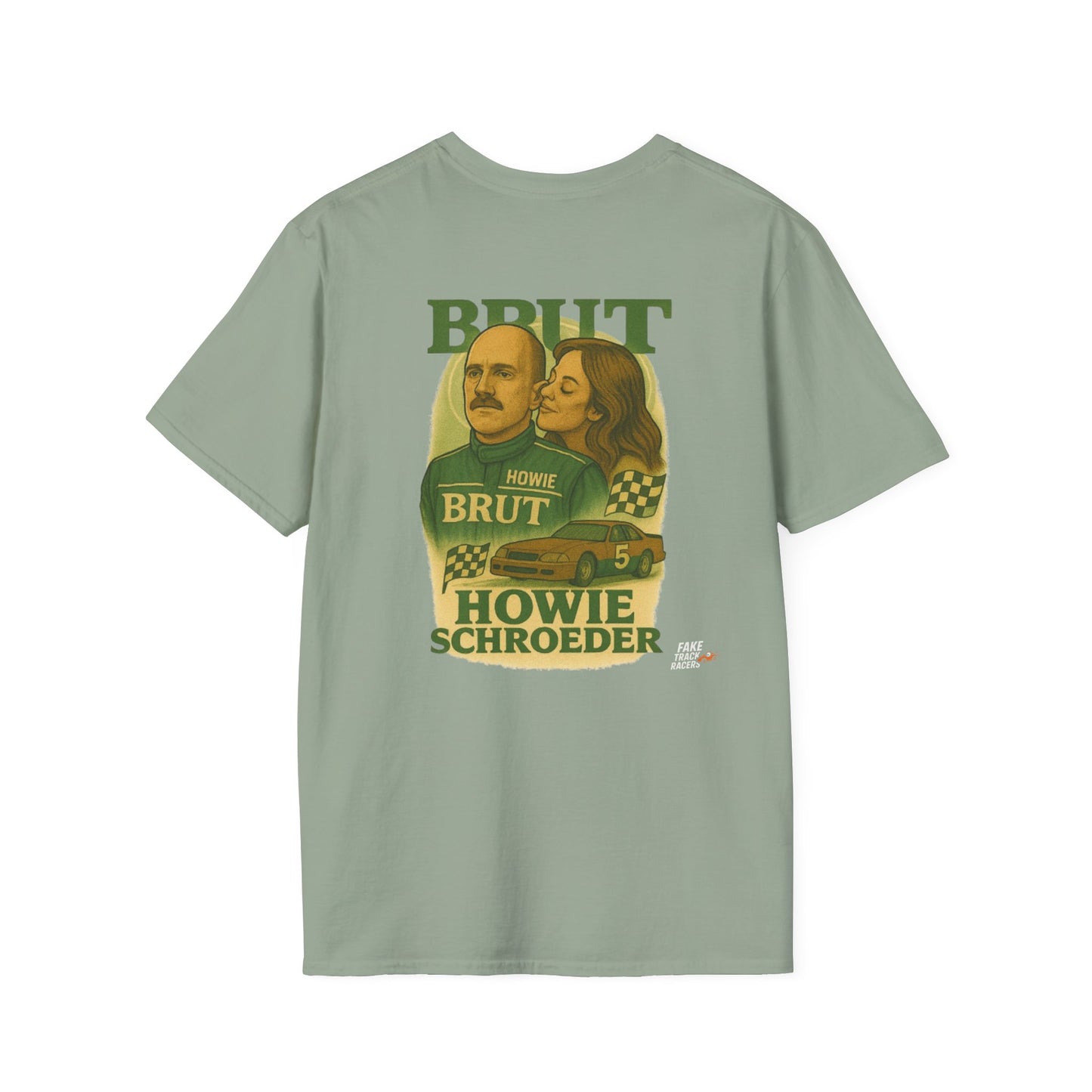Vintage Style 90s Racing Tee Shirt HOWIE SCHROEDER Brut Fake Track Racers