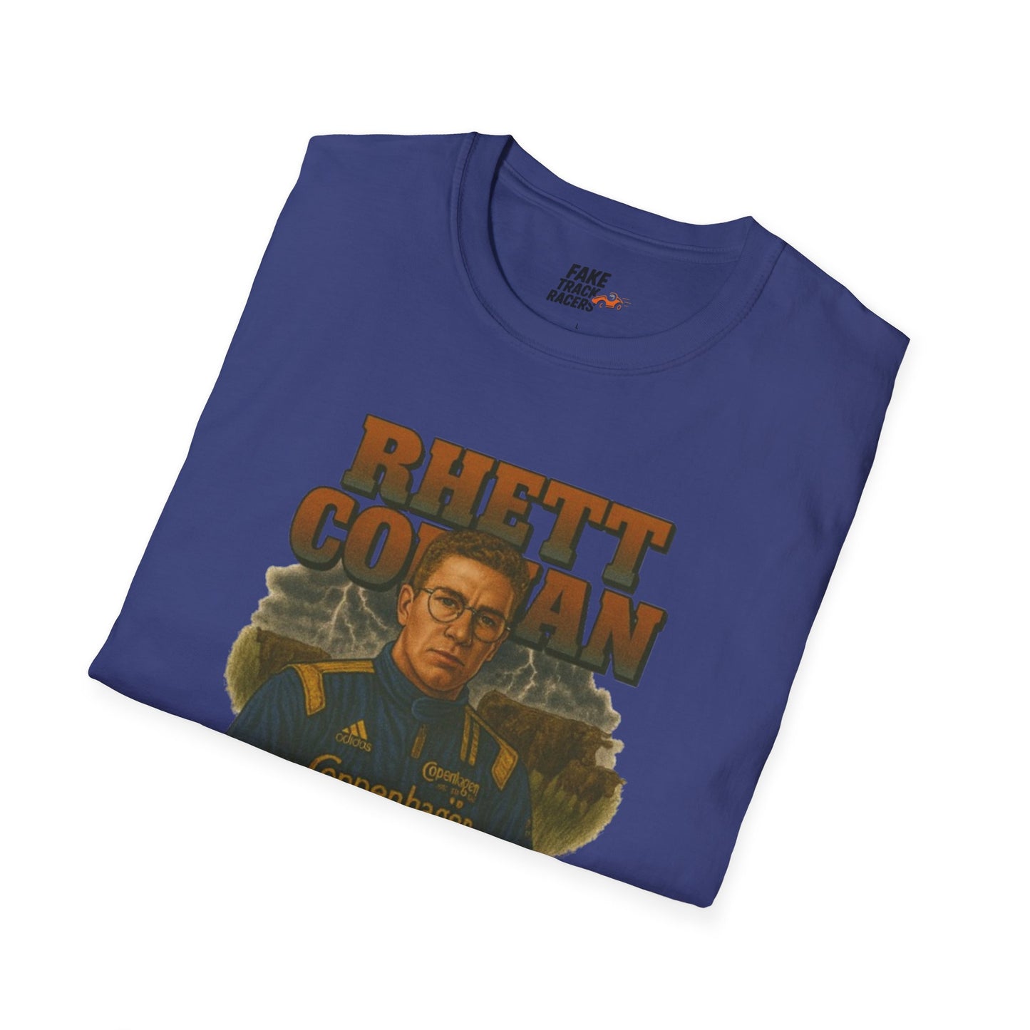 Vintage 90s Racing Tee Shirt RHETT COWAN, Fake Track Racing Shirt