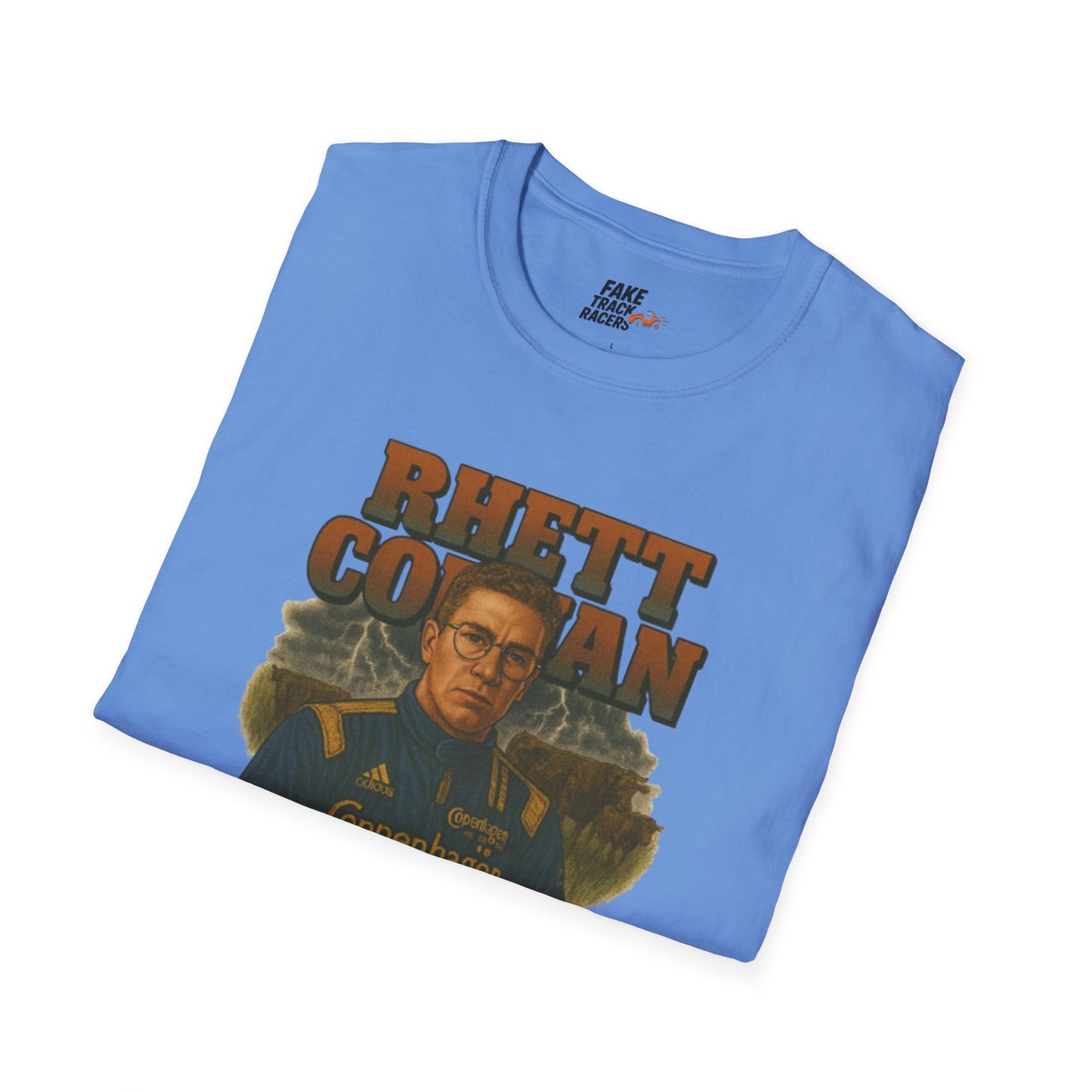 Vintage 90s Racing Tee Shirt RHETT COWAN, Fake Track Racing Shirt