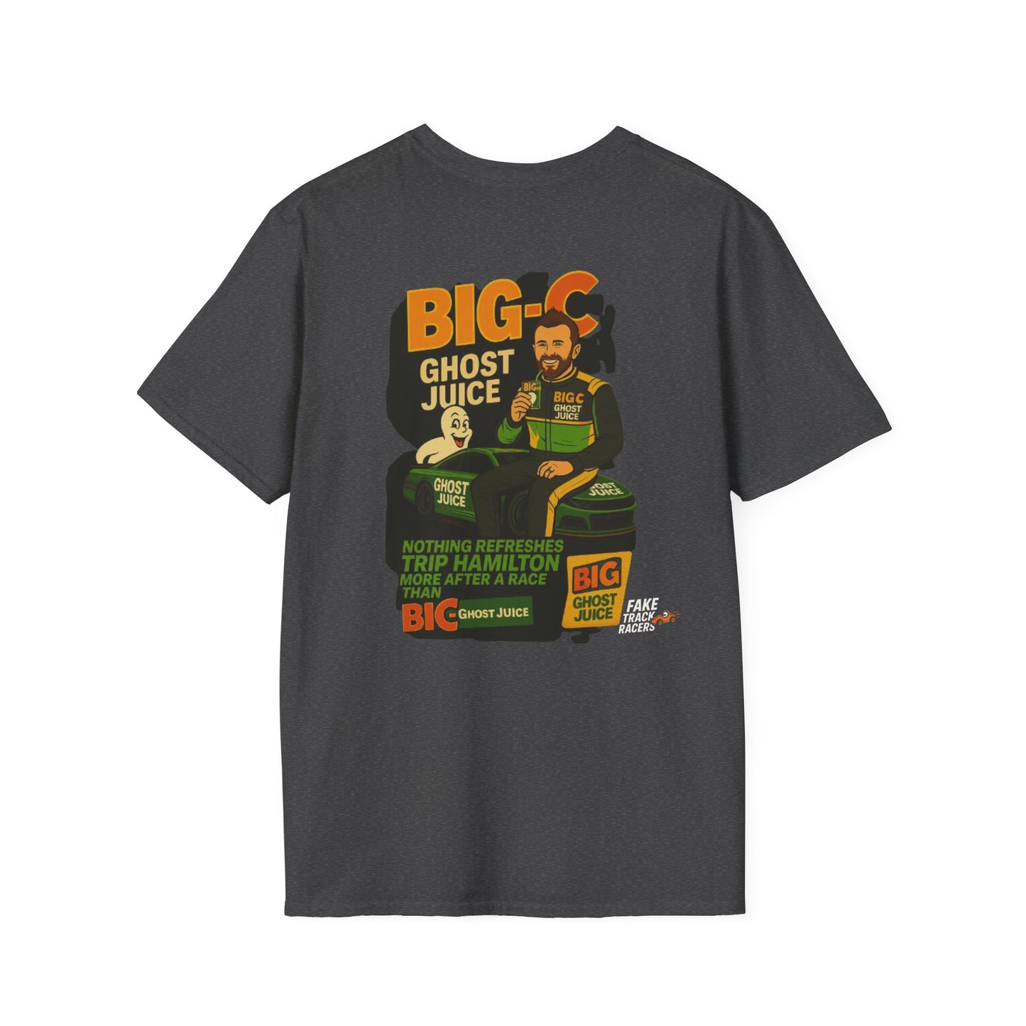 Vintage Style 90s Racing Tee Shirt TRIP HAMILTON BigC Fake Track Racers