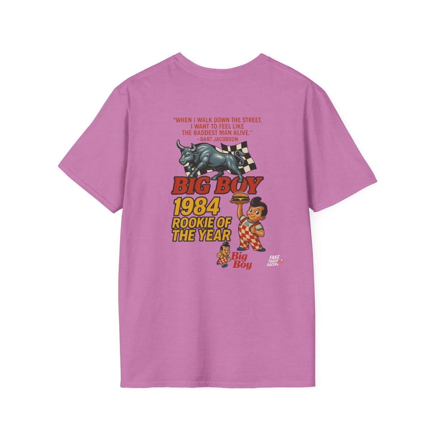 Vintage Style 90s Racing Tee Shirt BART JACOBSON Baddest Fake Track Racers