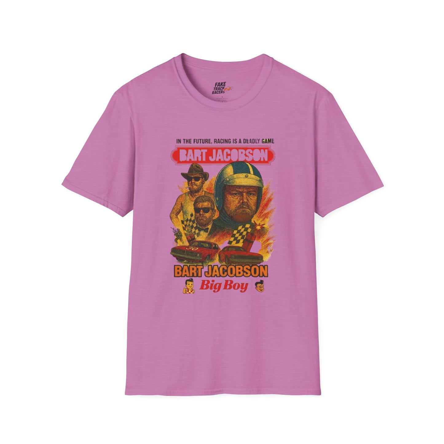 Vintage Style 90s Racing Tee Shirt BART JACOBSON Baddest Fake Track Racers