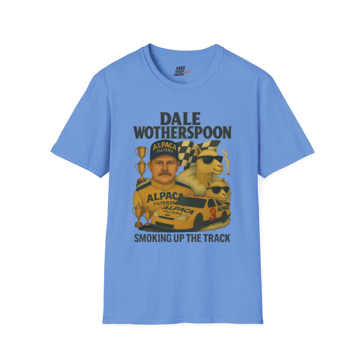 Vintage Style 90s Racing Tee Shirt DALE WOTHERSPOON Alpaca Fake Track Racers