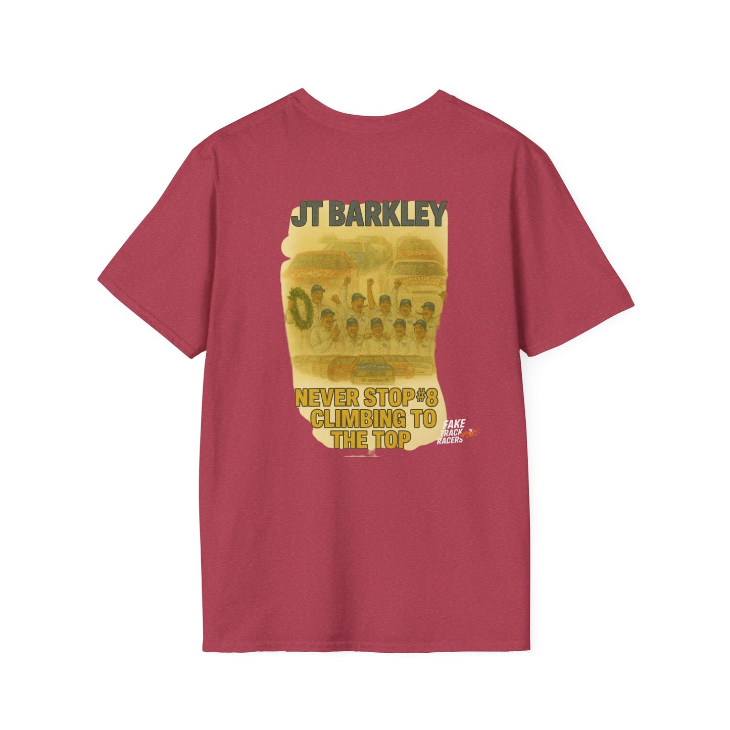 Vintage Style 90s Racing Tee Shirt JT BARKLEY Champion Shirt Fake Track Racers