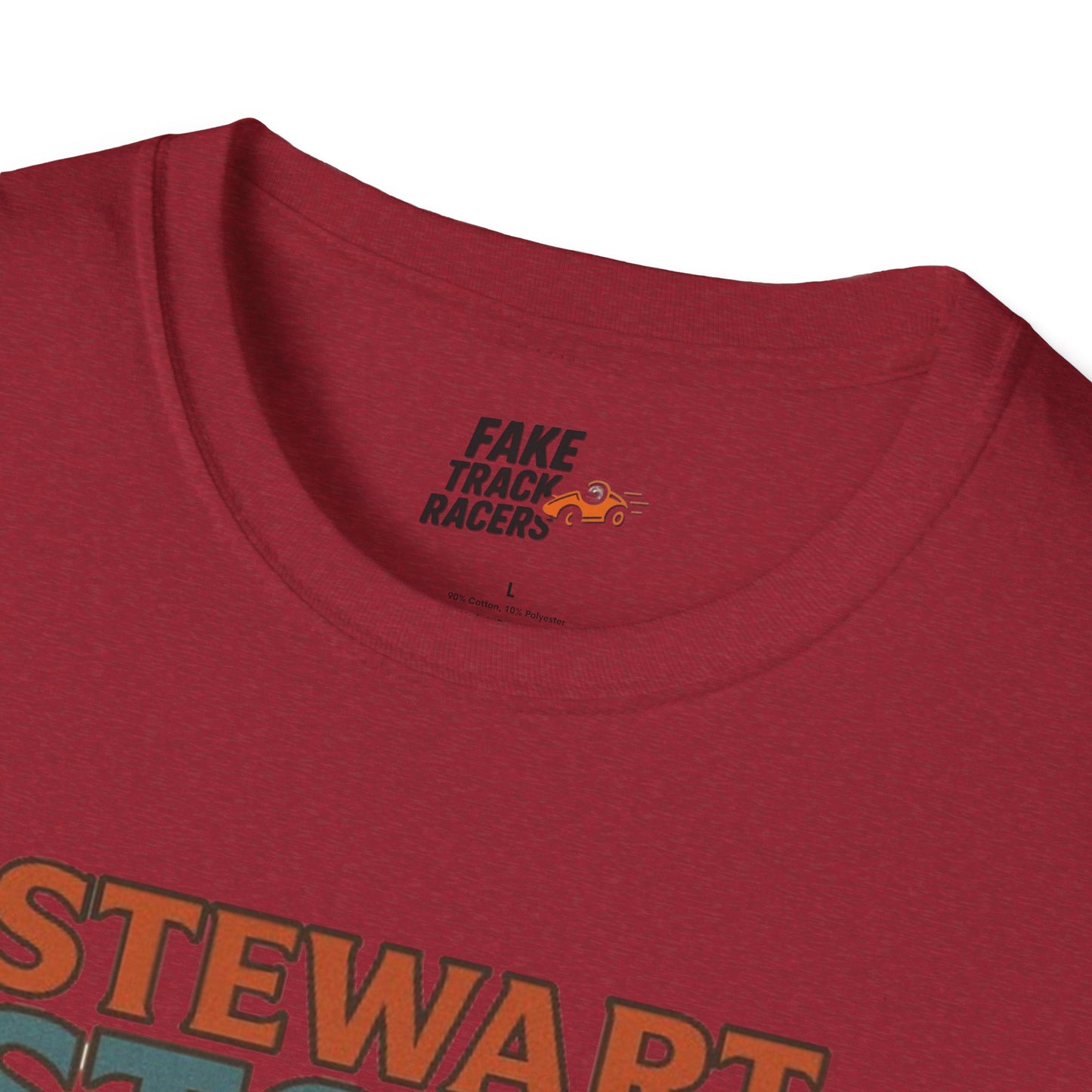 Vintage Style 90s Racing Tee Shirt STEWART STORM Wipe Boss Fake Track Racers