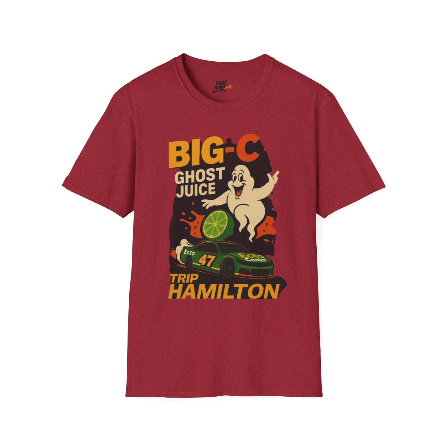 Vintage Style 90s Racing Tee Shirt TRIP HAMILTON BigC Fake Track Racers