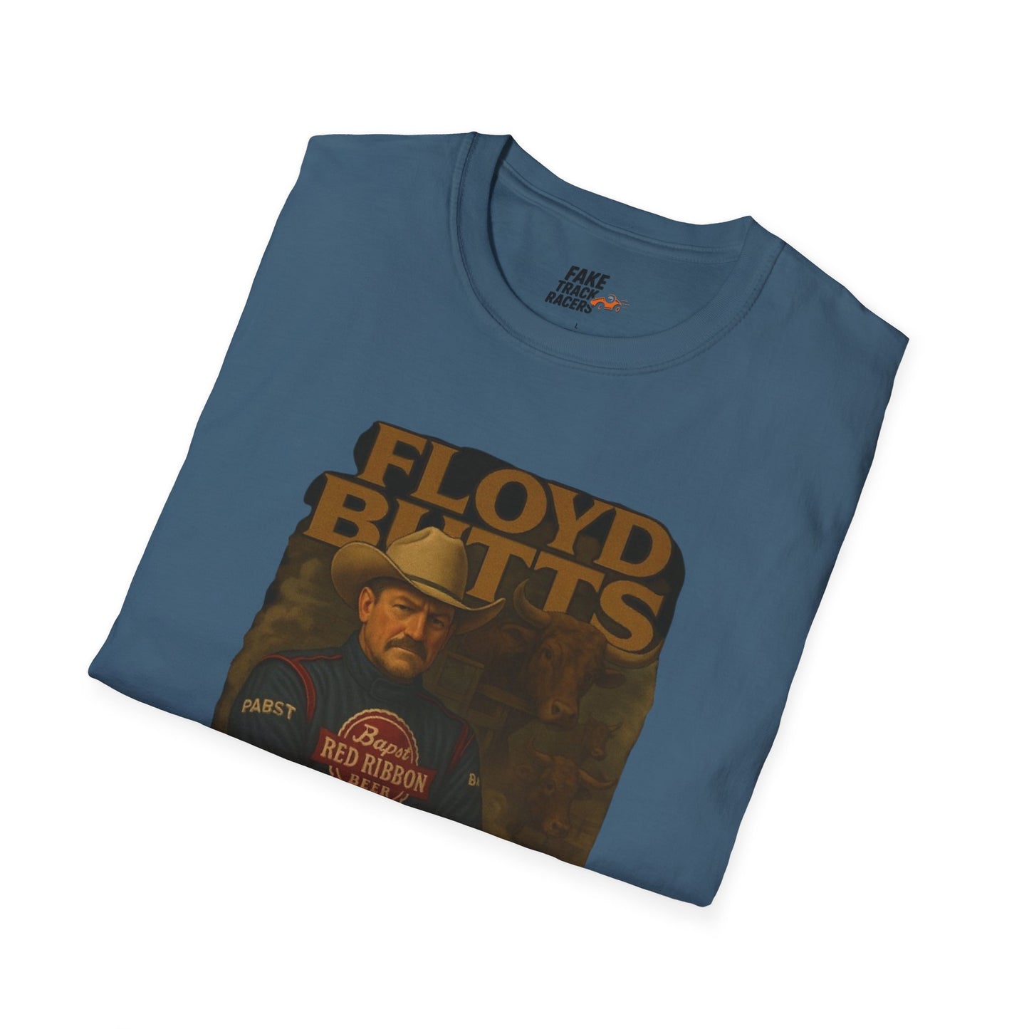 Vintage Style 90s Racing Tee Shirt FLOYD BUTTS Bapst Fake Track Racers