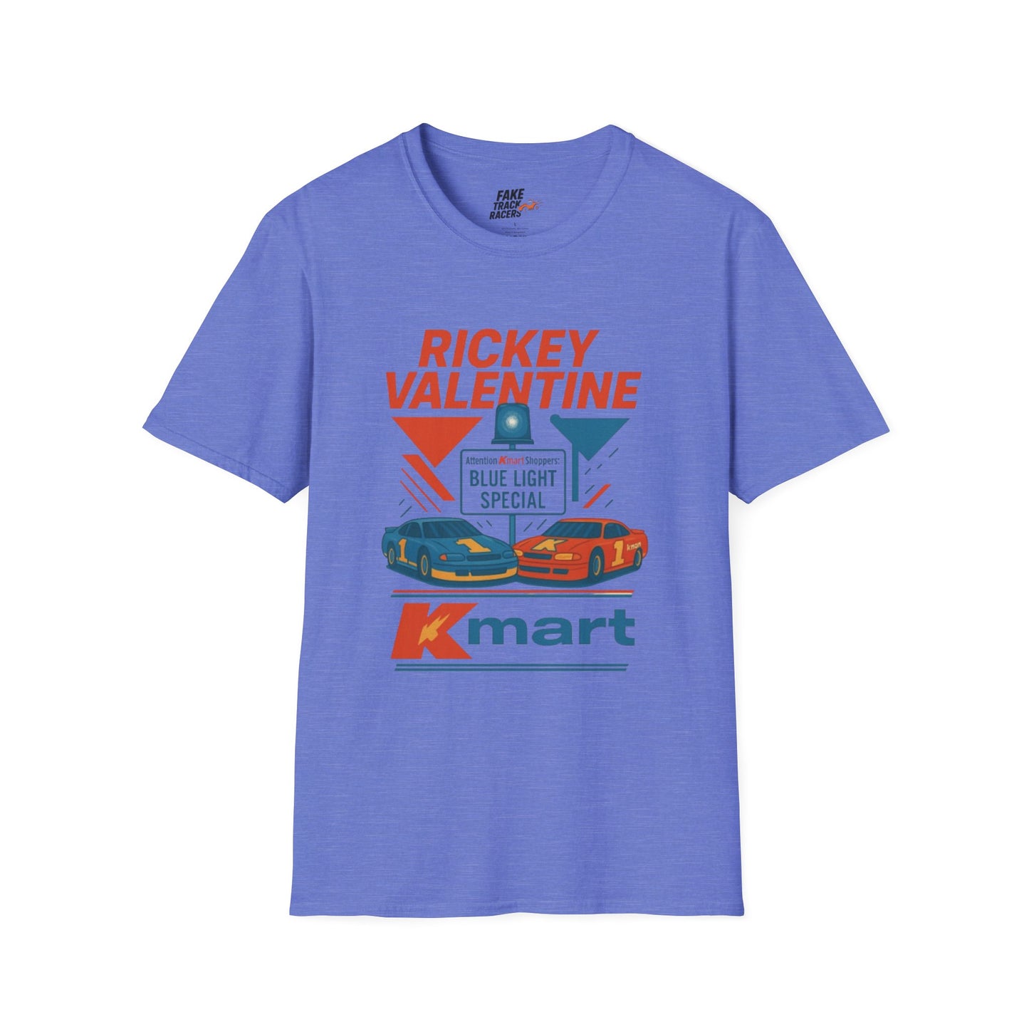 Vintage Style 90s Racing Tee Shirt RICKEY VALENTINE KMart Fake Track Racers