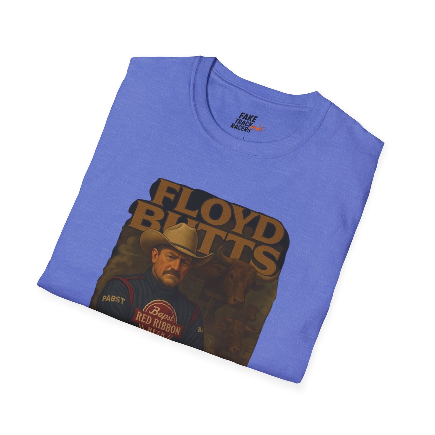 Vintage Style 90s Racing Tee Shirt FLOYD BUTTS Bapst Fake Track Racers