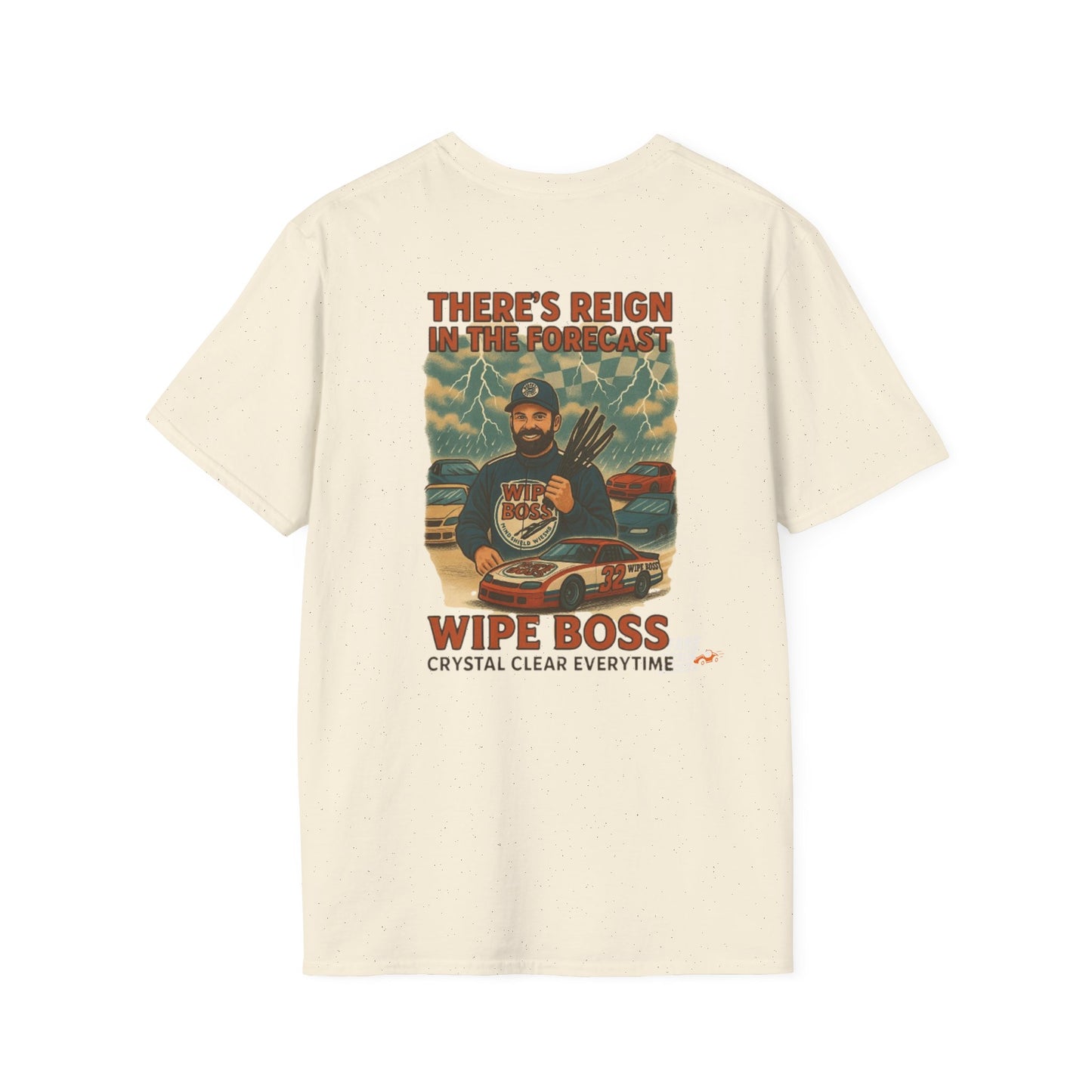 Vintage Style 90s Racing Tee Shirt STEWART STORM Wipe Boss Fake Track Racers