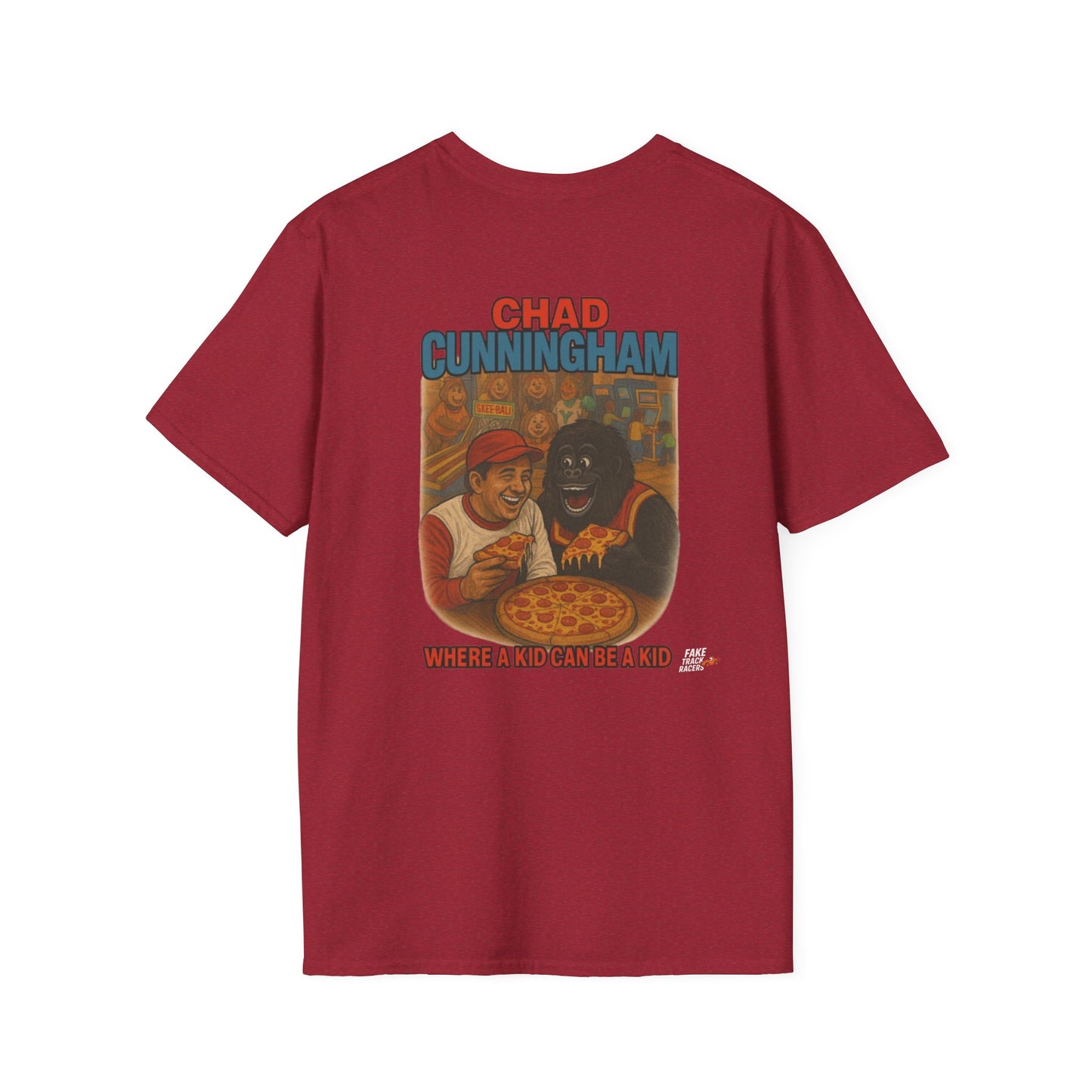 Vintage Style 90s Racing Tee Shirt CHAD CUNNINGHAM Showbiz Fake Track Racers
