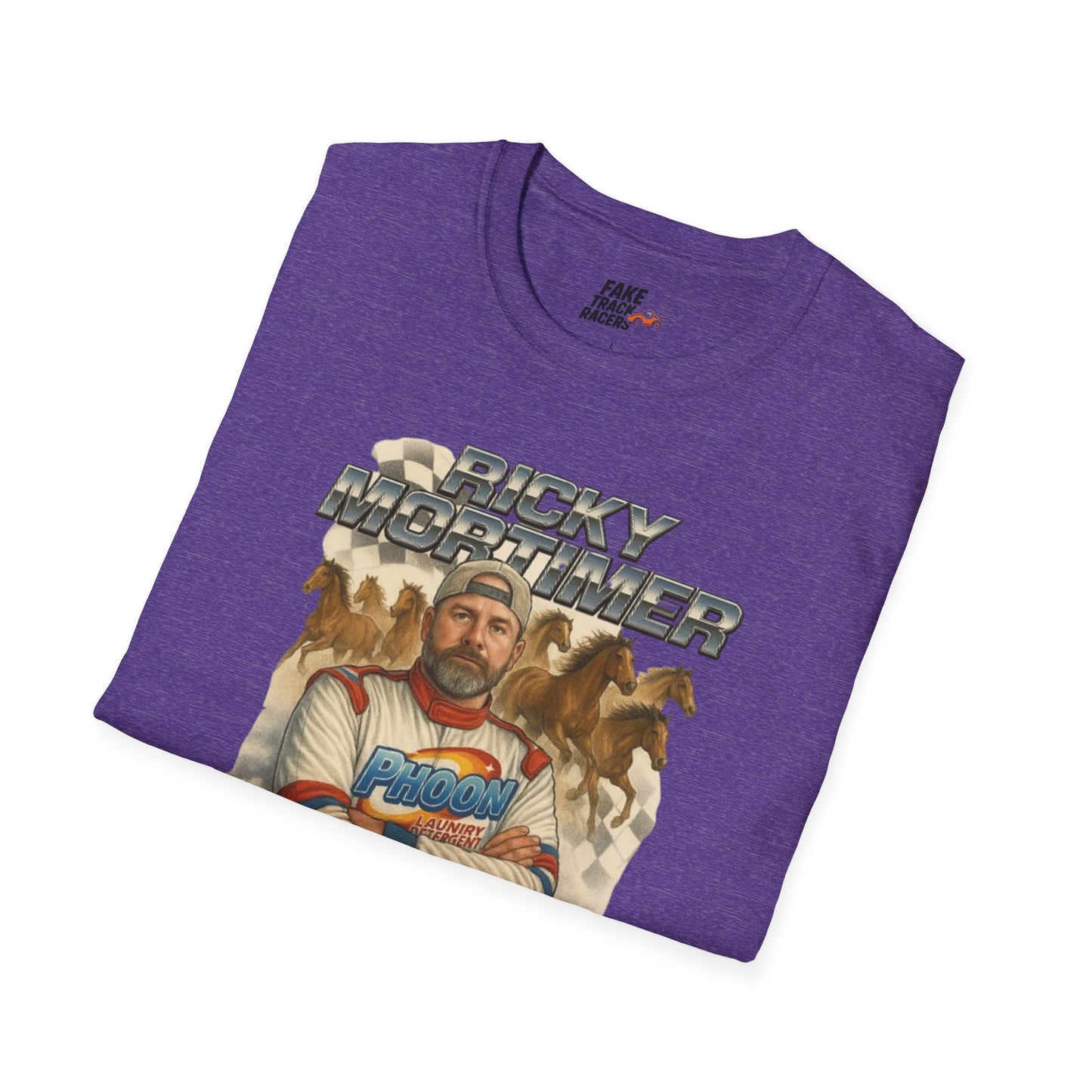 Vintage Style 90s Racing Tee Shirt RICKY MORTIMER PHOON Fake Track Racers