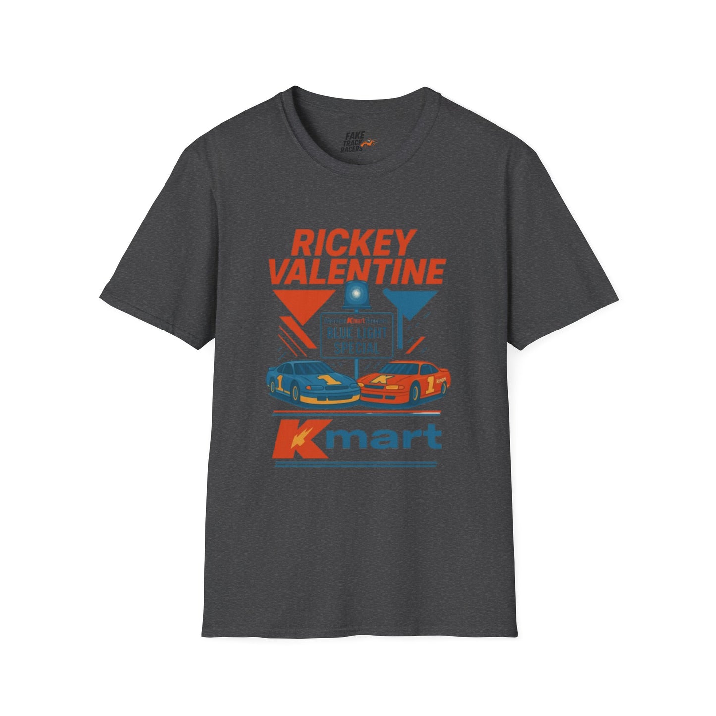 Vintage Style 90s Racing Tee Shirt RICKEY VALENTINE KMart Fake Track Racers