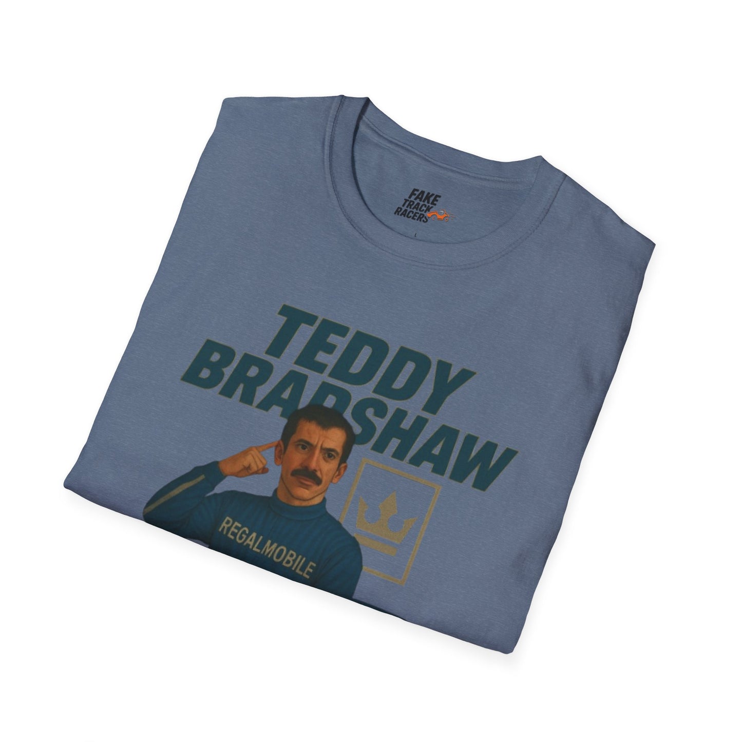 Vintage Style 90s Racing Tee Shirt TEDDY BRADSHAW Regal Fake Track Racers