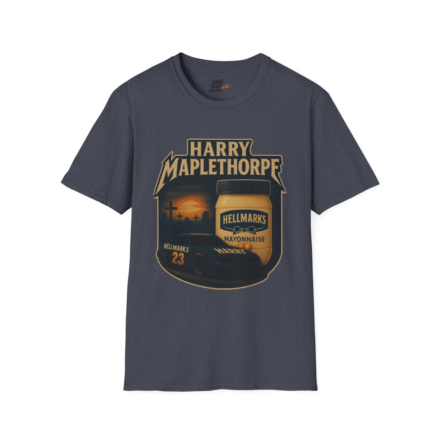 Vintage Style 90s Racing Tee Shirt HARRY MAPLETHORPE Hellmark's Fake Track Racers