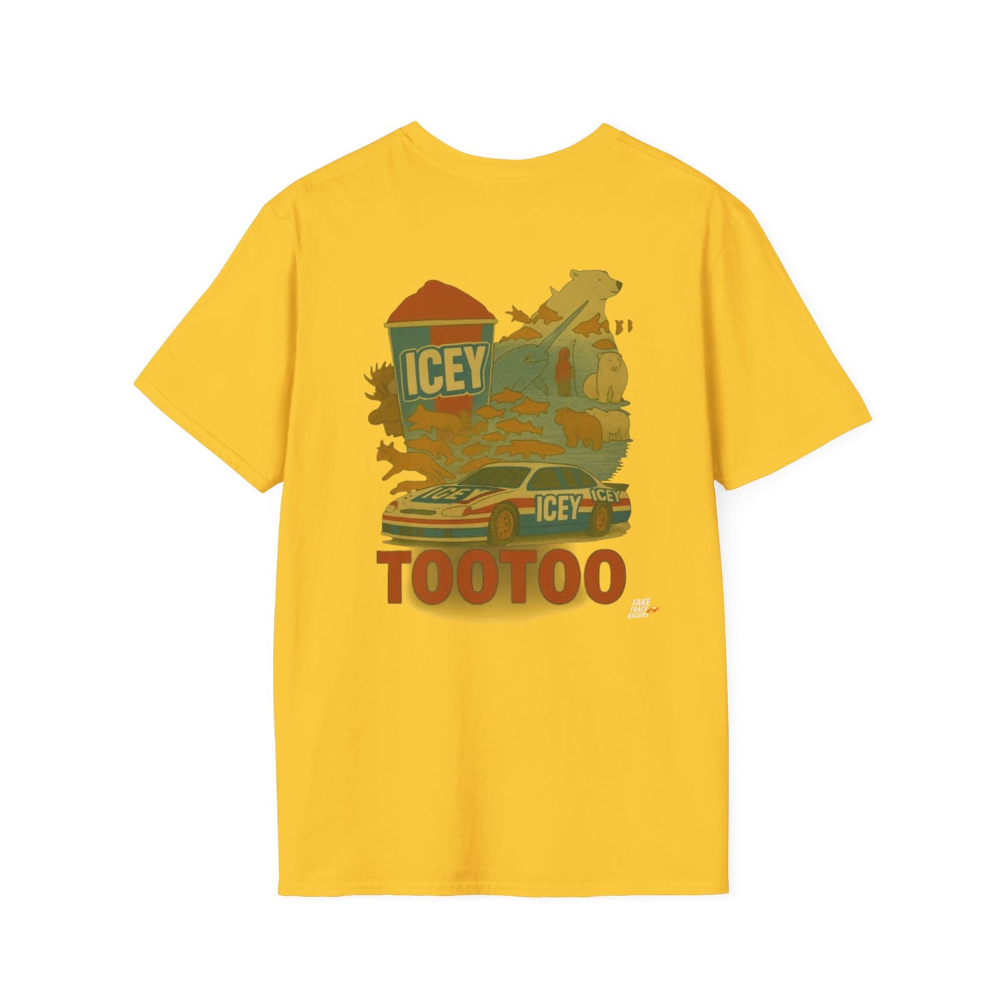 Vintage Style 90s Racing Tee Shirt BRANDON TOOTOO Alaska Fake Track Racers