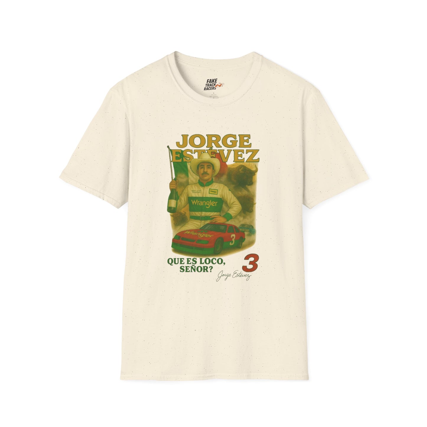 Vintage Style 90s Racing Tee Shirt JORGE ESTEVEZ Cerveza Champ Fake Track Racers