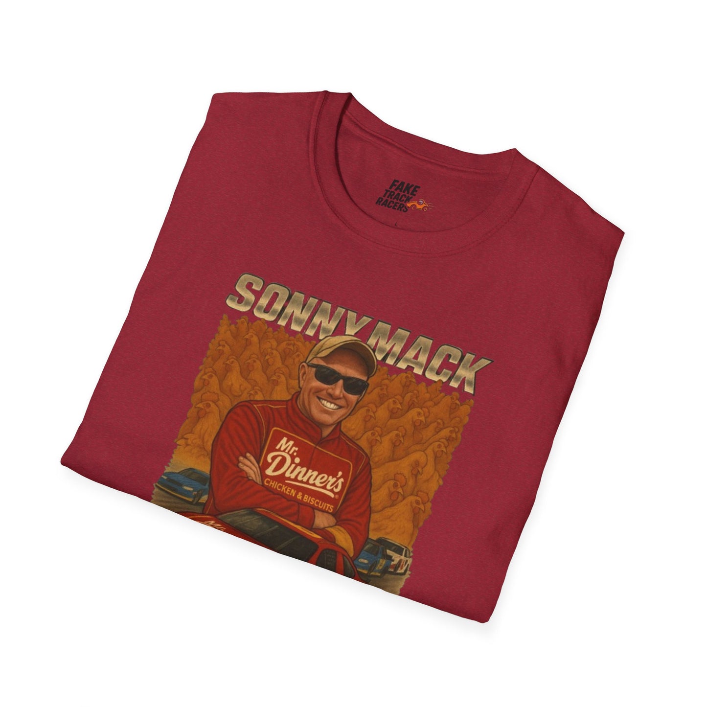 Vintage Style 90s Racing Tee Shirt SONNY MACK Mr Dinners Fake Track Racers