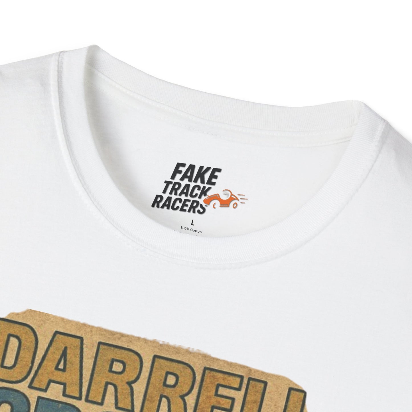 Vintage Style 90s Racing Tee Shirt DARRELL CROSBY Blockbuster Fake Track Racers