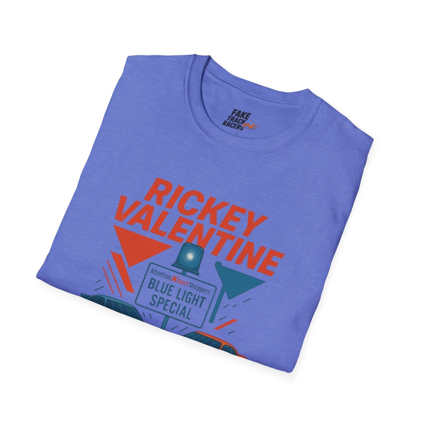 Vintage Style 90s Racing Tee Shirt RICKEY VALENTINE KMart Fake Track Racers