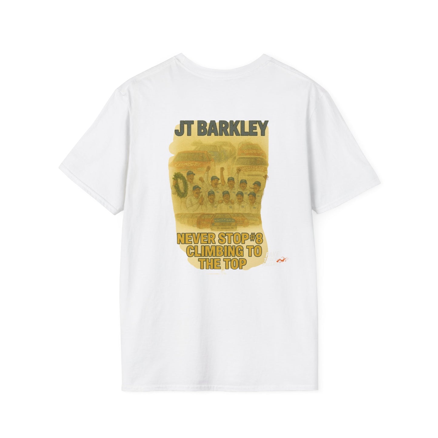 Vintage Style 90s Racing Tee Shirt JT BARKLEY Champion Shirt Fake Track Racers