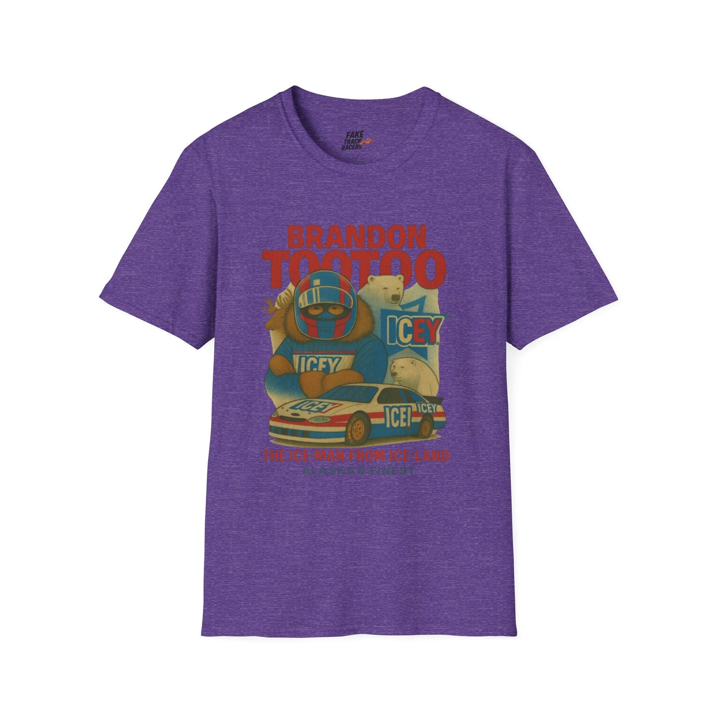 Vintage Style 90s Racing Tee Shirt BRANDON TOOTOO Alaska Fake Track Racers