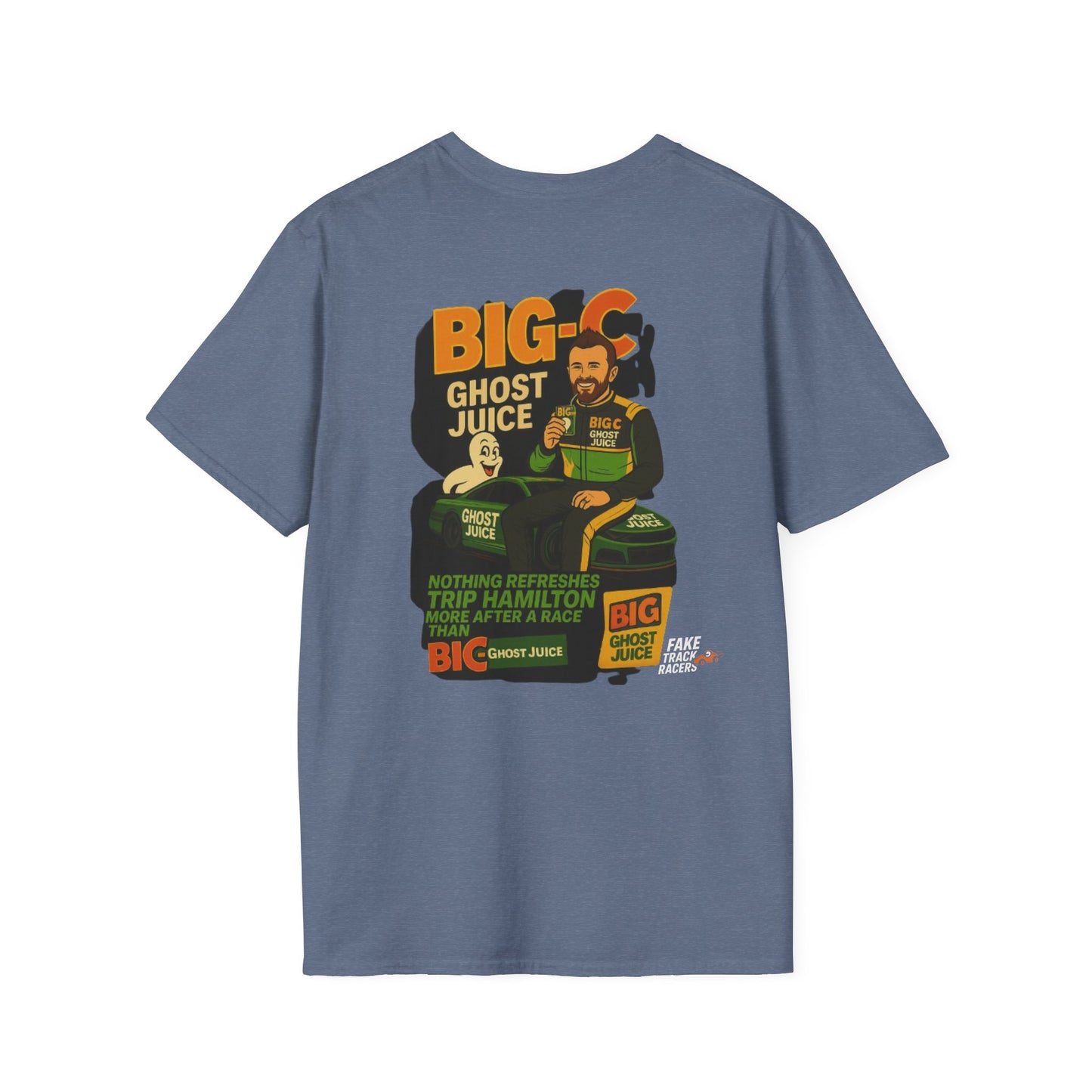 Vintage Style 90s Racing Tee Shirt TRIP HAMILTON BigC Fake Track Racers