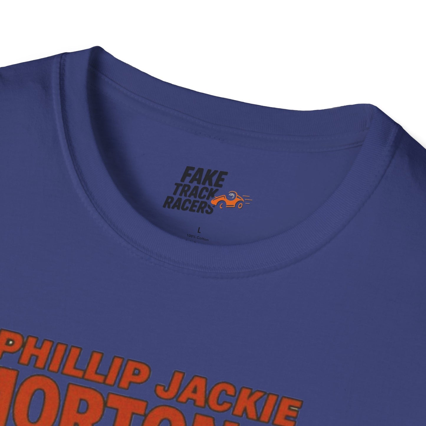 Vintage Style 90s Racing Tee Shirt PHILLIP JACKIE MORTON JR PW Fake Track Racers