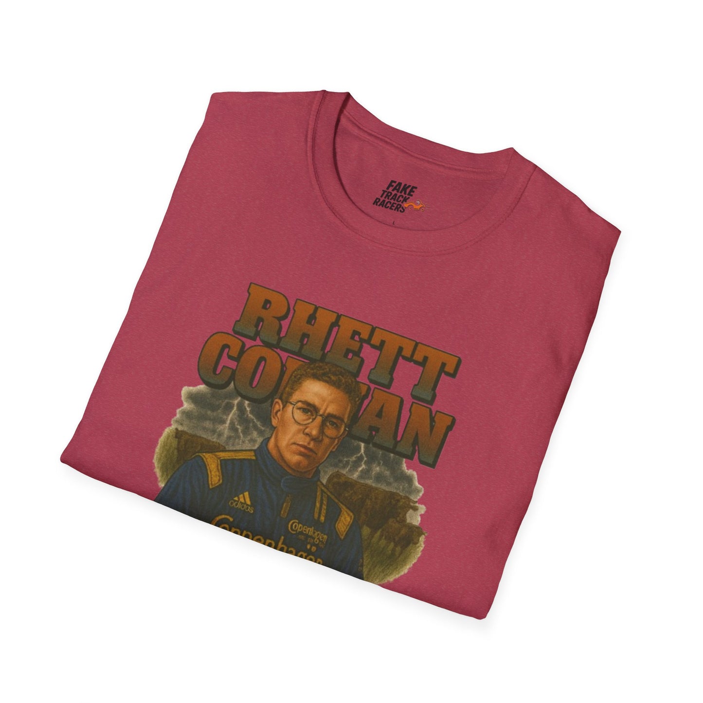 Vintage 90s Racing Tee Shirt RHETT COWAN, Fake Track Racing Shirt