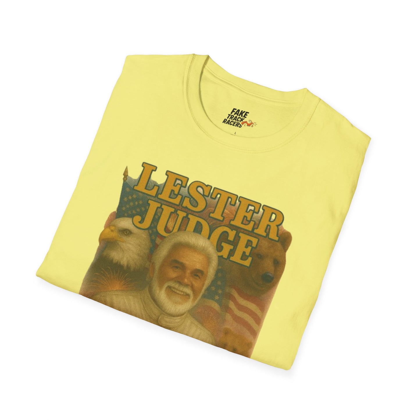Vintage Style 90s Racing Tee Shirt LESTER JUDGE Memorial Shirt Fake Track Racers