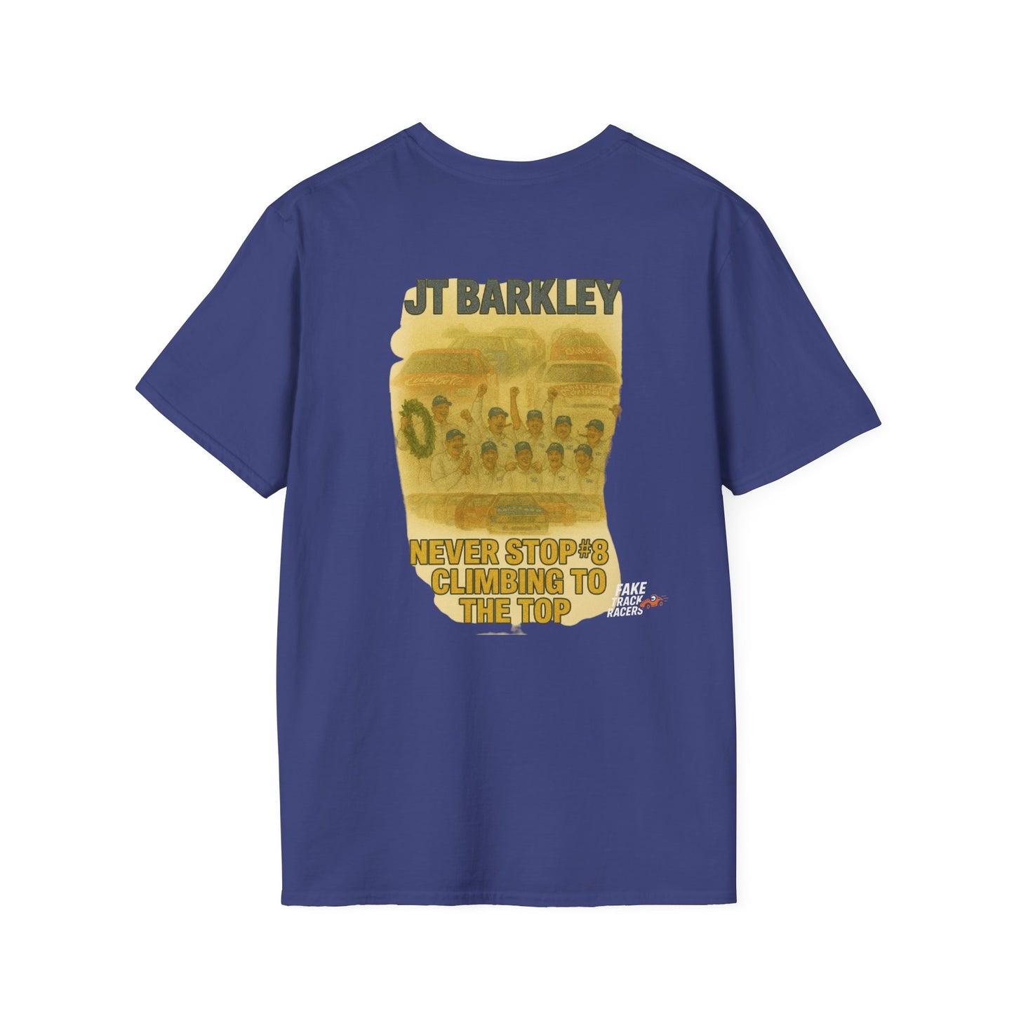 Vintage Style 90s Racing Tee Shirt JT BARKLEY Champion Shirt Fake Track Racers