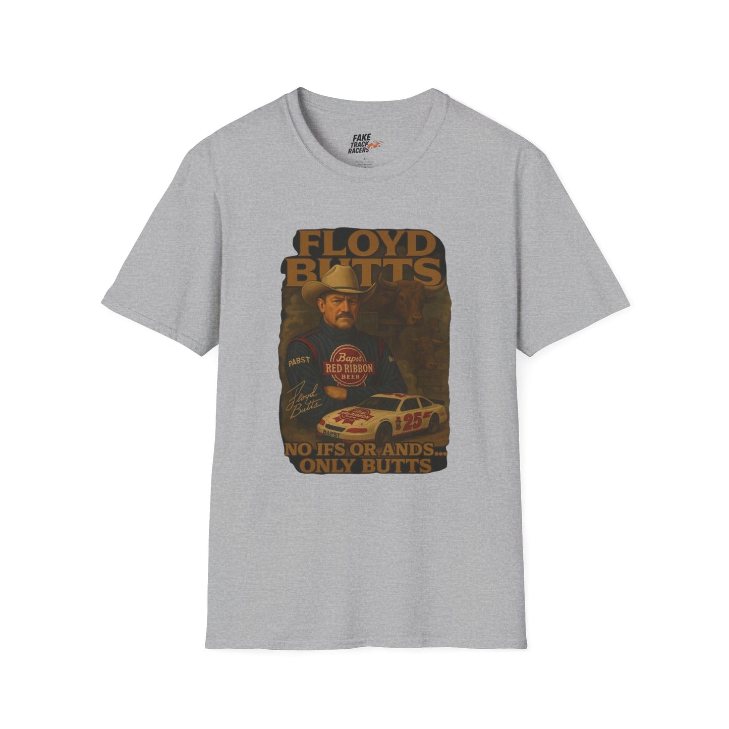 Vintage Style 90s Racing Tee Shirt FLOYD BUTTS Bapst Fake Track Racers