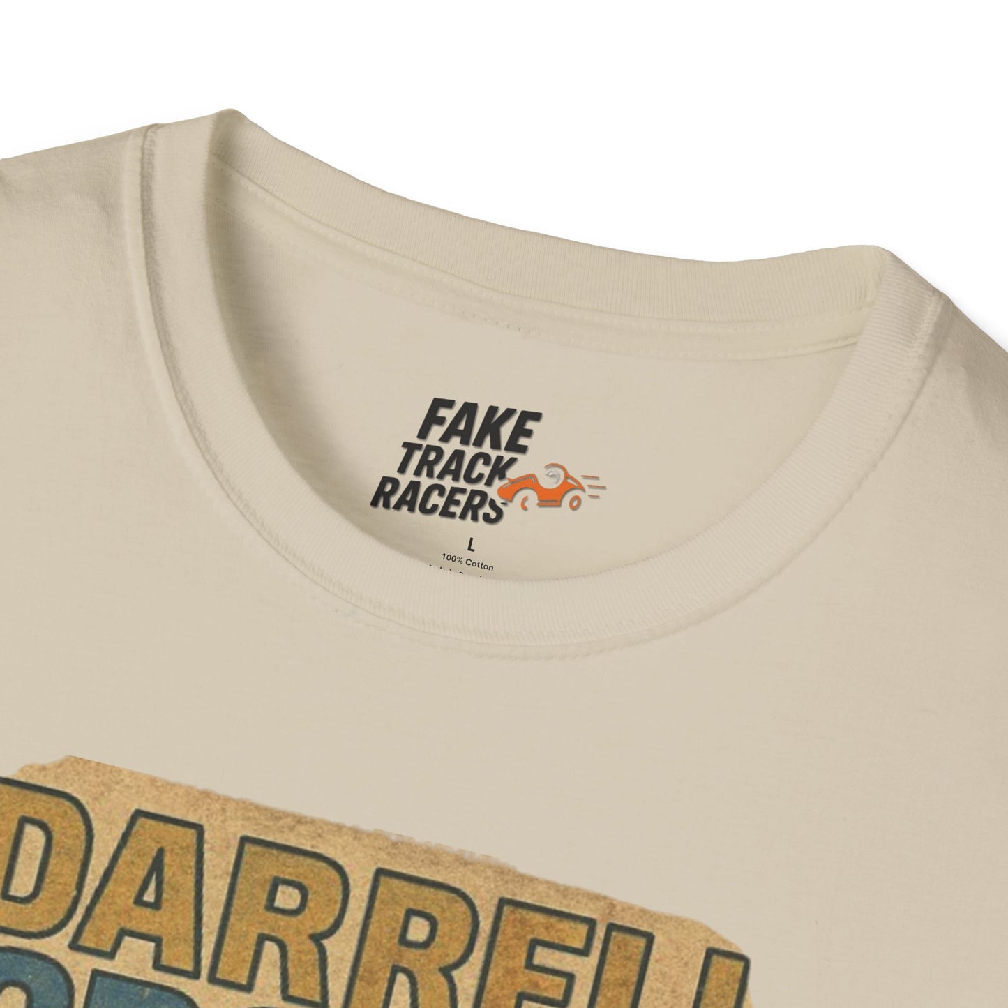 Vintage Style 90s Racing Tee Shirt DARRELL CROSBY Blockbuster Fake Track Racers