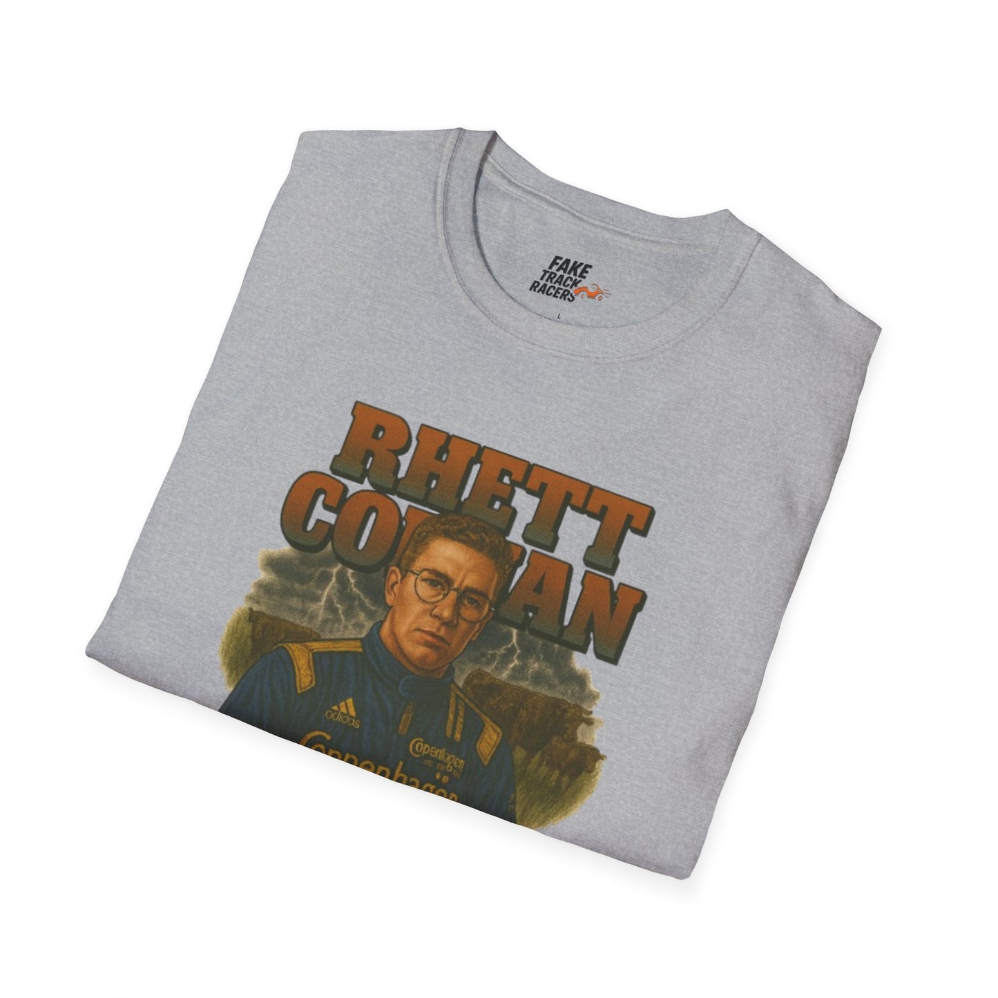 Vintage 90s Racing Tee Shirt RHETT COWAN, Fake Track Racing Shirt
