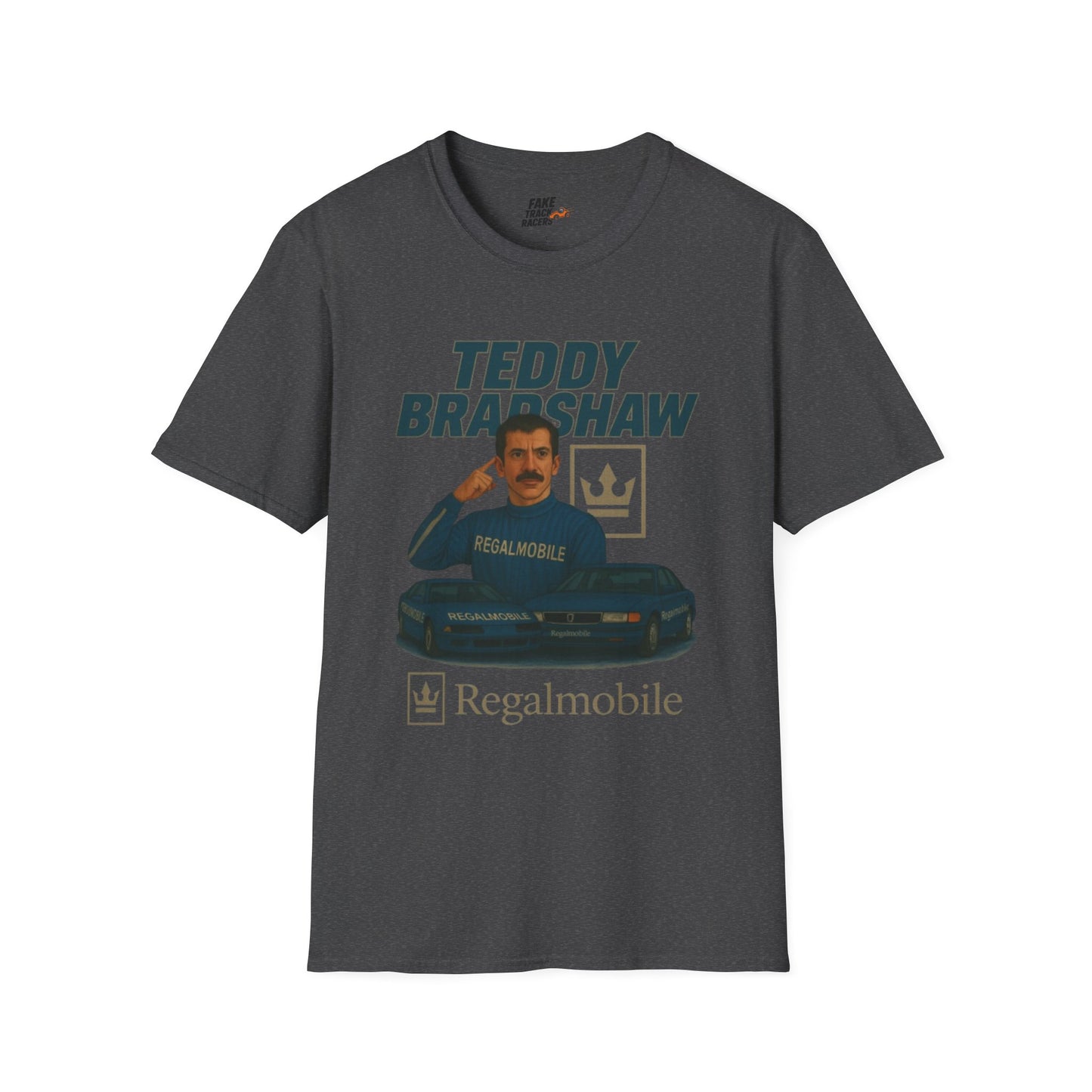 Vintage Style 90s Racing Tee Shirt TEDDY BRADSHAW Regal Fake Track Racers